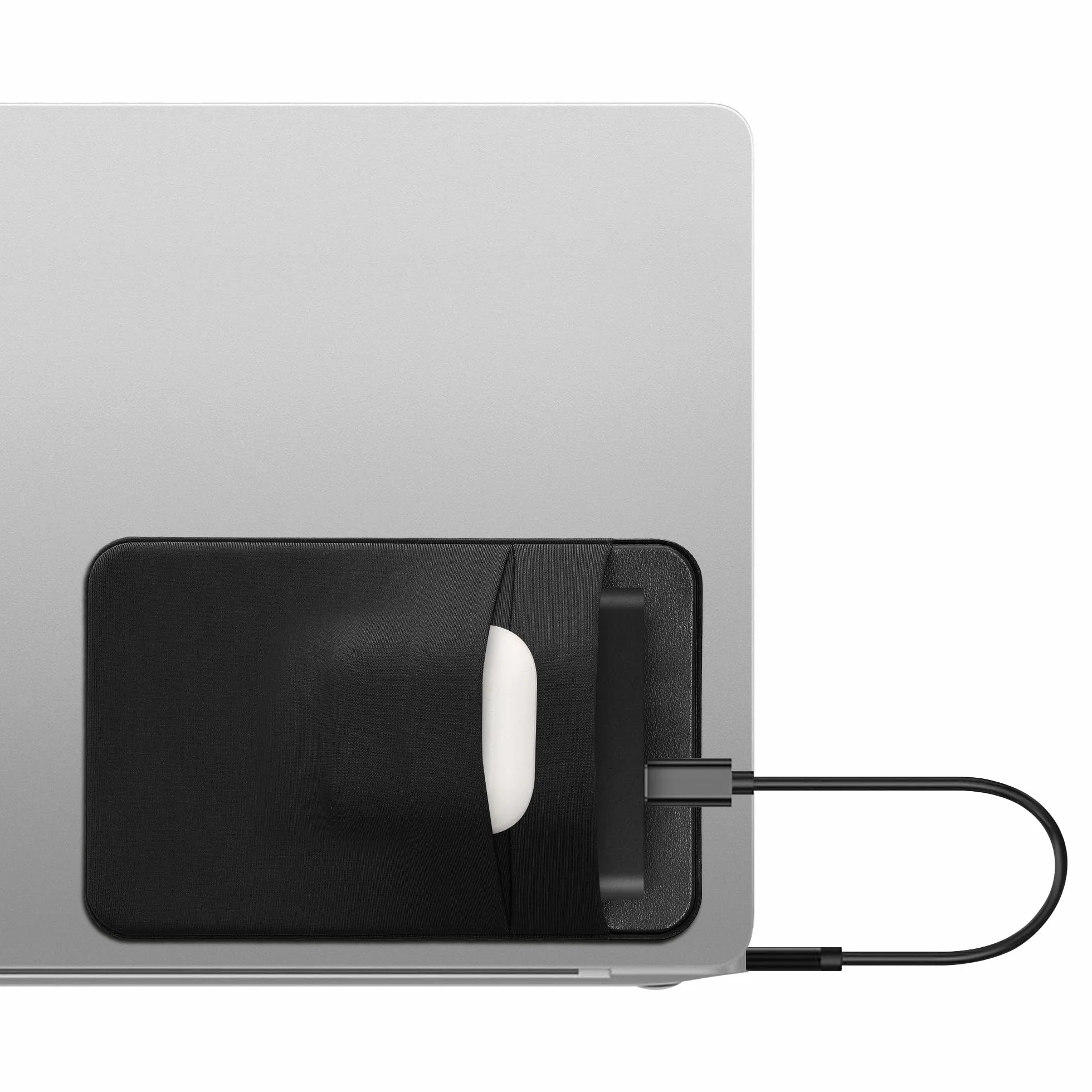 kwmobile Elastyczny rękaw do dysku SSD SanDisk Samsung T7 Crucial X8 13x8,3 cm czarny matowy