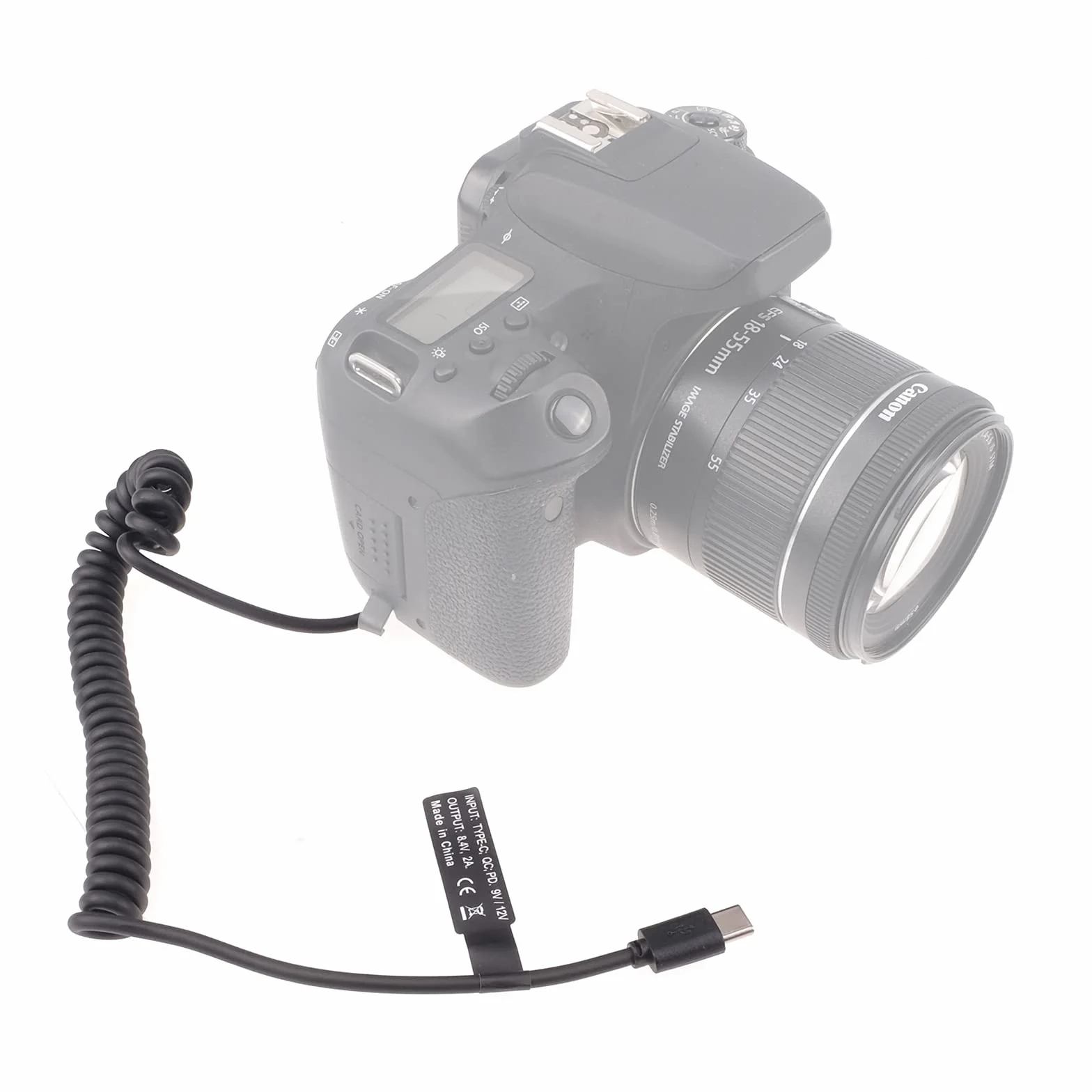FOTGA DR-E18 łącznik zasilający USB-C typu C do kabla sprężynowego LP-E17 z pełnym dekodowaniem do Canon EOS RP 77D 200D Mark II 750D 760D 800D 850D; Rebel T6i T6s T7i T8i