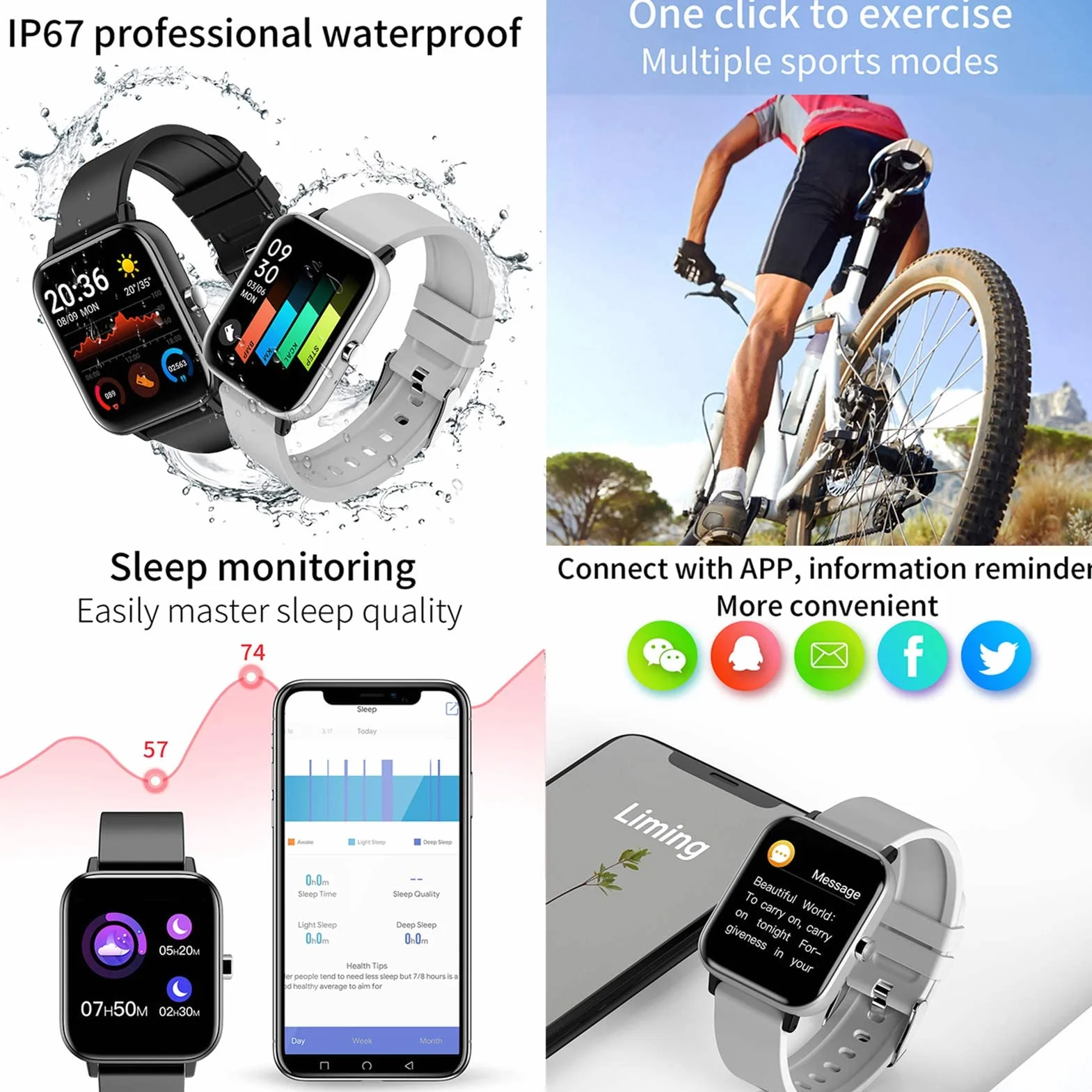 Inteligentne zegarki męskie i damskie Monitory aktywności fizycznej IP67 Wodoodporne inteligentne zegarki Bluetooth 1,28 cala Inteligentne zegarki z dużym ekranem dla telefonów z systemem Android iOS