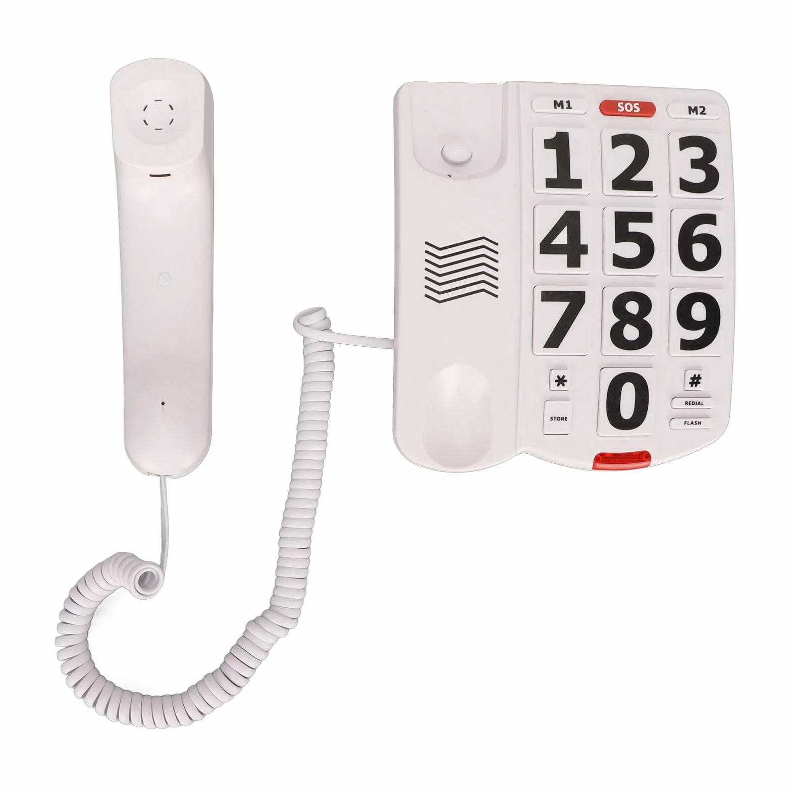 Telefon Stacjonarny Dla Seniorów, Duża Regulacja Głośności, 3 Klawisze Rodzinne, Szybkie Ponowne Wybieranie Numeru Telefon Przewodowy Z Dużym Klawiszem