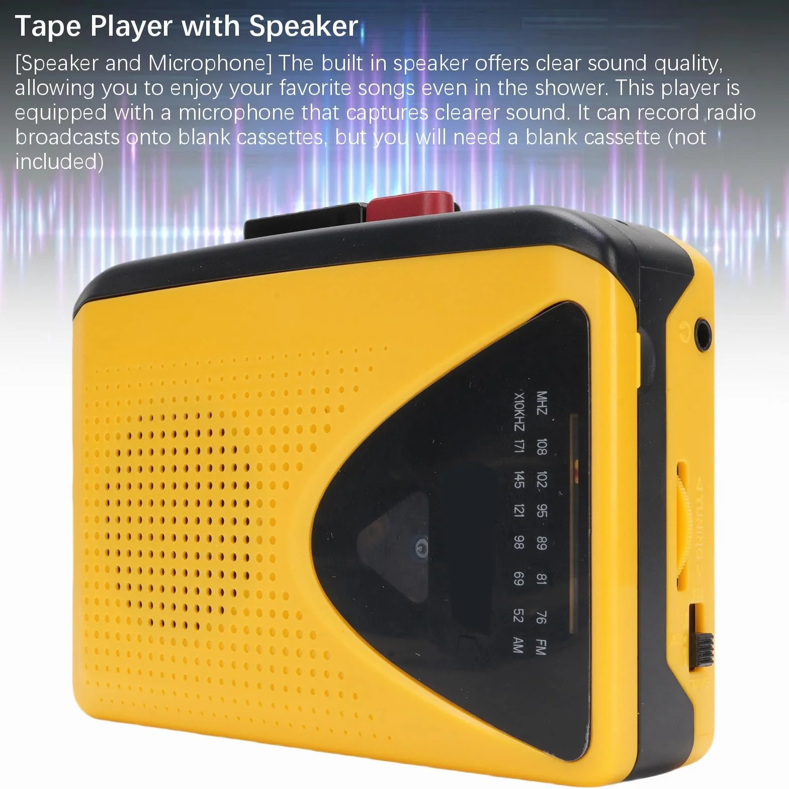 Retro Bluetooth Cassette Player & Recorder Portable z Radiem AM/FM, Wbudowany Głośnik, Gniazdo Mikrofonowe i Słuchawkowe, Zabytkowe Odtwarzacz w Stylu dla Miłośników Muzyki,