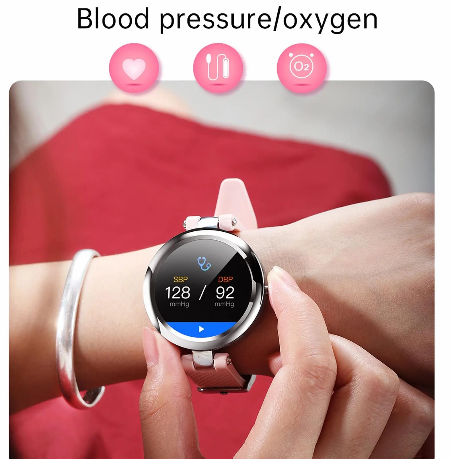 Inteligentny zegarek dla kobiet Inteligentne zegarki na telefony z systemem Android iOS Fitness Tracker z temperaturą ciała Tętno Ciśnienie krwi Monitor snu Smartwatch Kompatybilny Android iOS Złoty