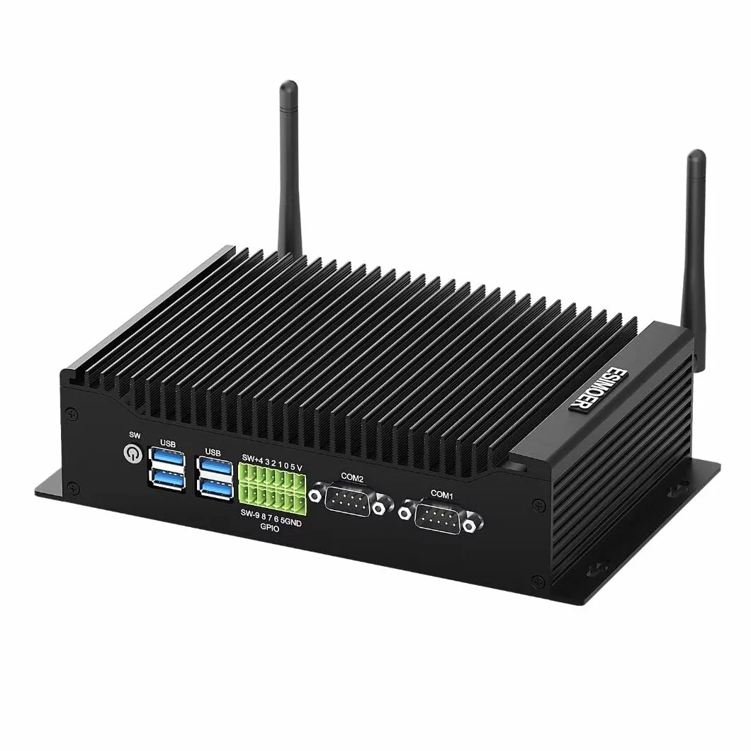 Bezwentylatorowy Mini PC Win11, Mały PC Core i7-10810U, Mini Komputer Stacjonarny, 2 LAN, 16GB RAM 512GB SSD, 2 Potrójne Wyświetlacze HD+DP 4 K, 2 COM, GPIO, WiFi, BT 4.2, 6 USB
