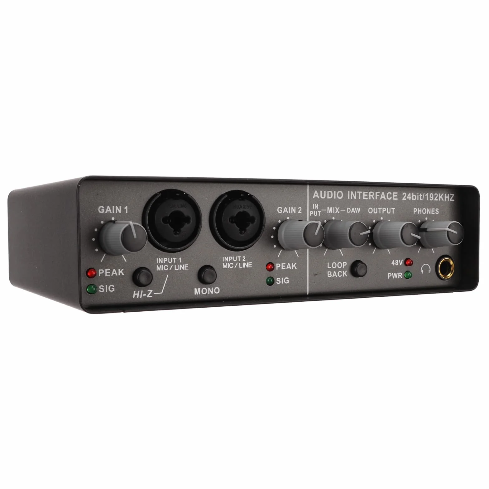 Cuifati Karta Dźwiękowa USB, Profesjonalna Cyfrowa Karta Dźwiękowa 24bit 192 KHz do Przesyłania Strumieniowego na żywo, Nagrywania, śpiewania i Grania na Gitarze, z Wejściem XLR, Wyjściem TRS i,