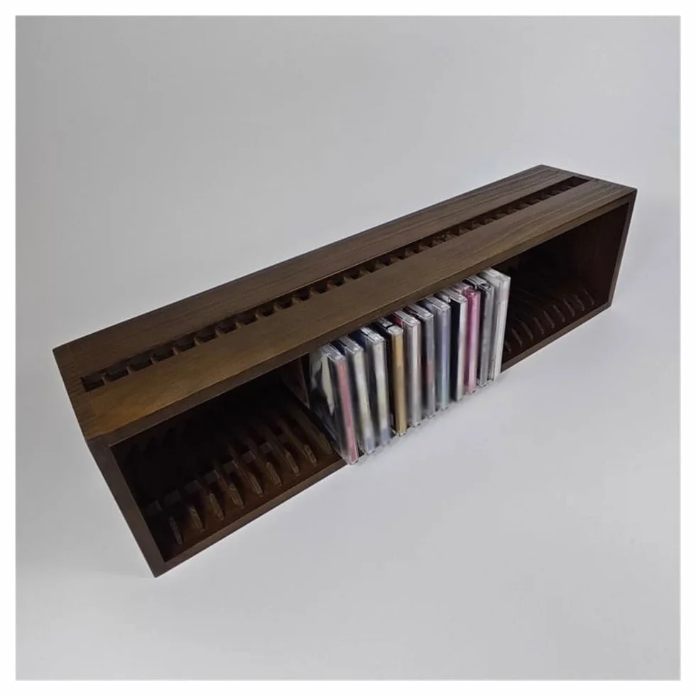 Stojak do przechowywania płyt CD Stołowy uchwyt na albumy CD montowany na ścianie drewniany stojak na płyty Home Decor