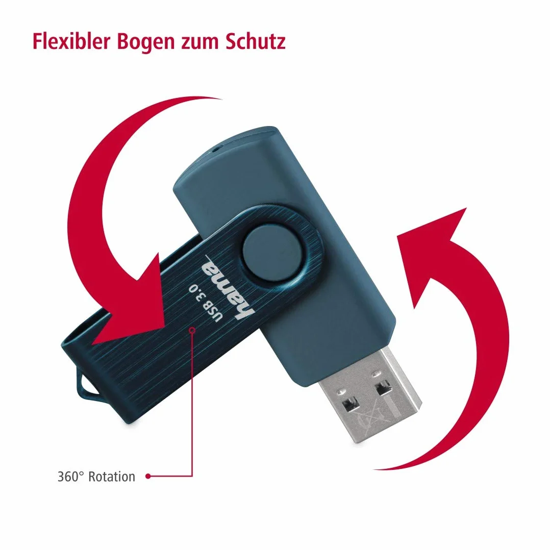 Hama Pamięć USB A 3.0 pendrive 256 GB 90 MB/s (dysk flash, metalowy, duża pojemność, szybki, memory stick) niebieski