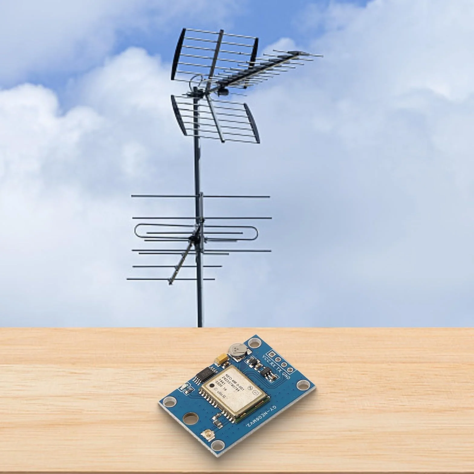 Moduł sterowania lotem, do Arduino, moduł GPS, NEO-6M 3V-5V, zasilacz z anteną, łatwy w instalacji, z baterią zapasową danych, wskaźnik sygnału LED
