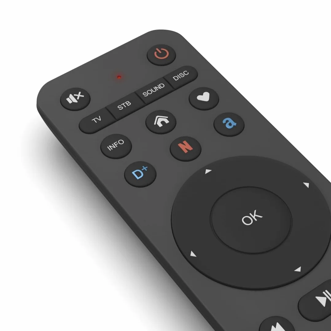 Hama uniwersalny pilot 4w1 Netflix (Do TV, soundbara, odtwarzaczacza Blu-Ray, do maks. czterech urządzeń, tryb uczenia się, przycisk Netflix, Prime Video, Disney+, w zestawie 2x bateria AAA)