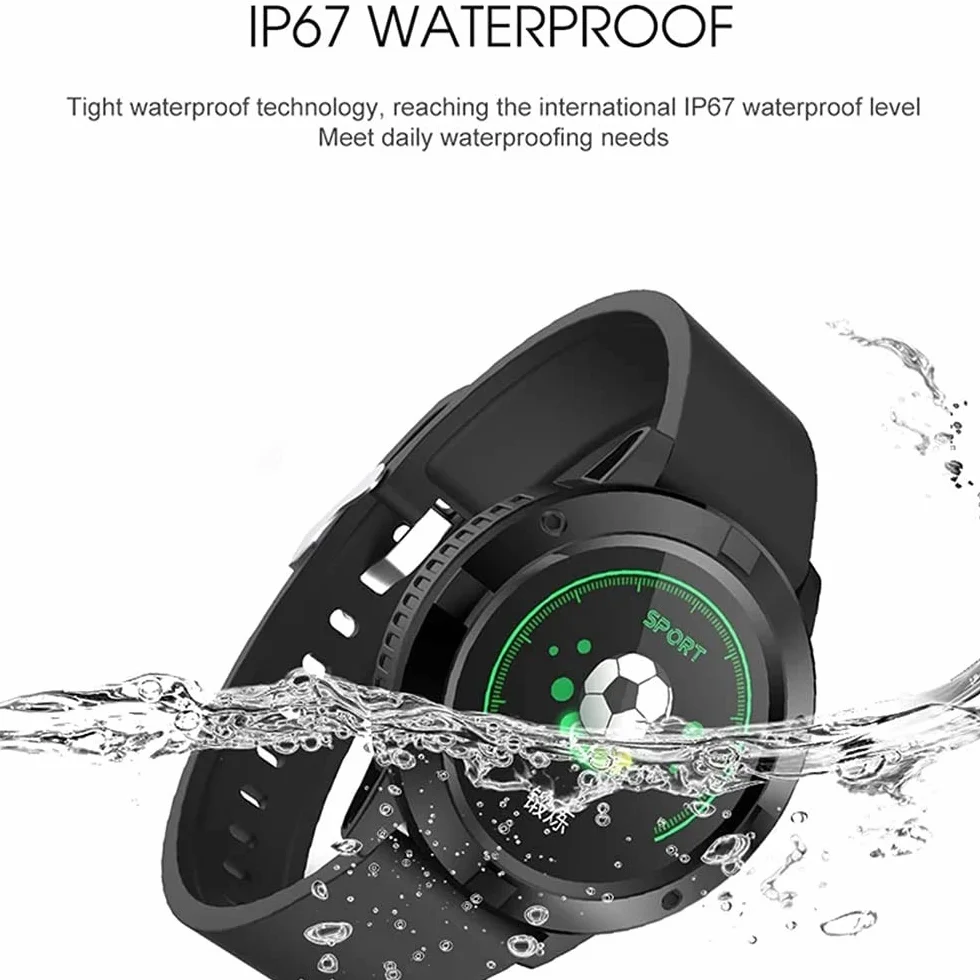 KANBUN Q10 Smart Watch damski IP67, wodoodporny smartwatch dla mężczyzn, opaska na nadgarstek, pomiar tętna, tryby multisportowe, tracker fitness, krokomierz (A)