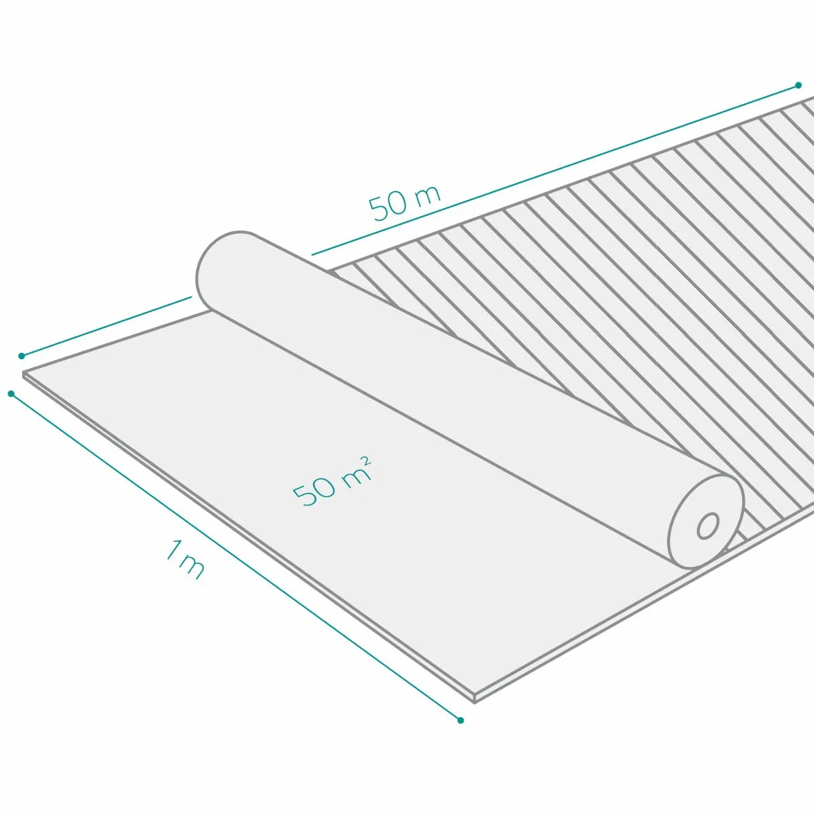 Navaris Membrana z tkaniny przeciw chwastom - wytrzymała mata podłogowa do kształtowania krajobrazu mata mata ogrodnicza plandeka - rolka, 1 m x 50 m (1 m x 50 m = 50 m²)