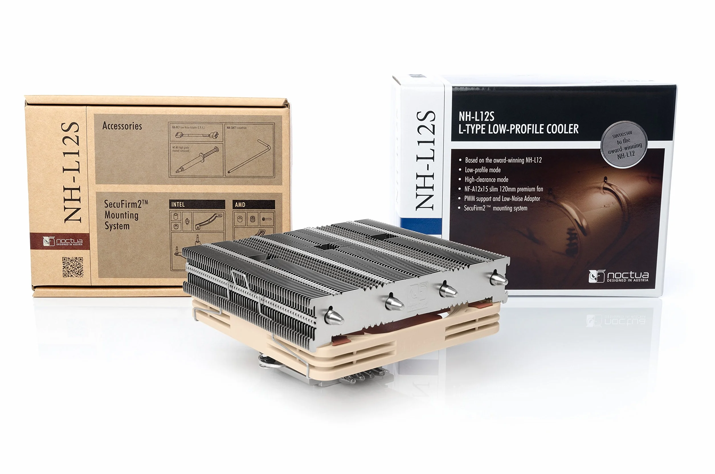 Noctua NH-L12S, Niskoprofilowy Cooler CPU Klasy Premium z Cichym Wentylatorem 120 mm PWM (Brązowy)
