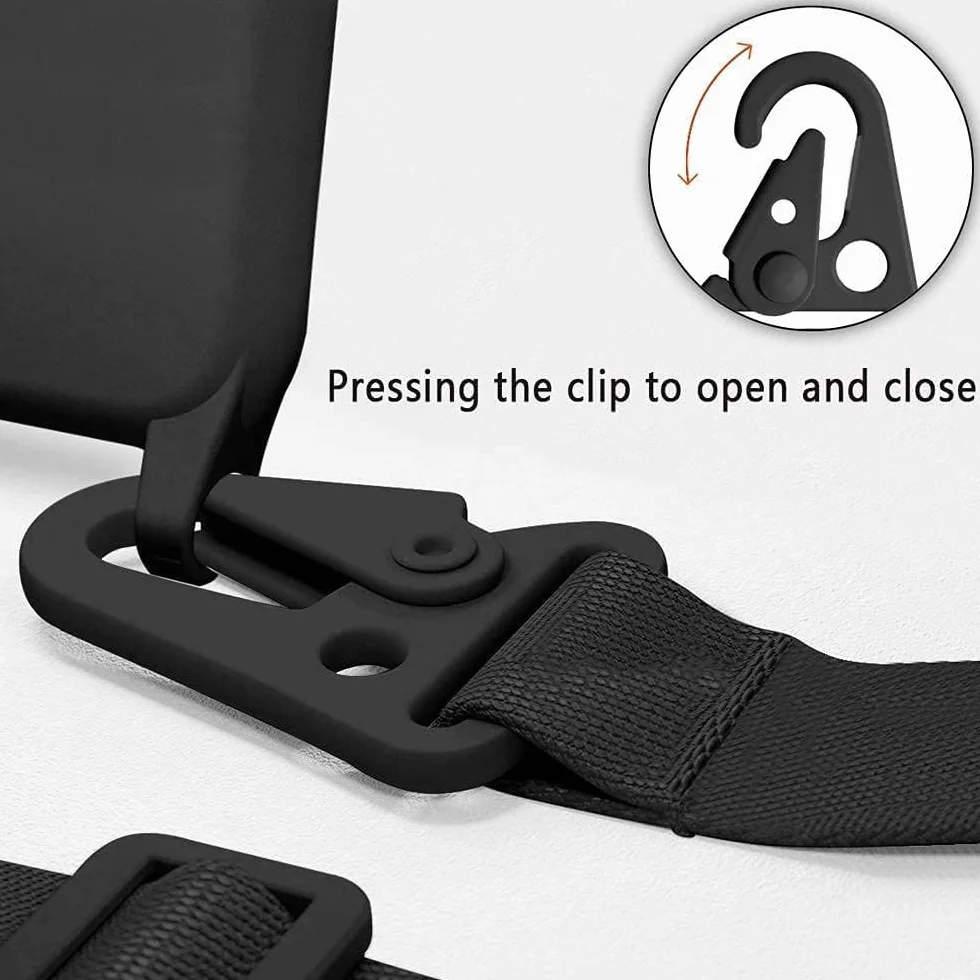 CaseLover Etui ze sznurkiem do Samsung Galaxy S26 Ultra, etui na telefon komórkowy z silikonową liną z 2 sztukami ochraniaczy ekranu z regulowanym łańcuszkiem na telefon, czarne