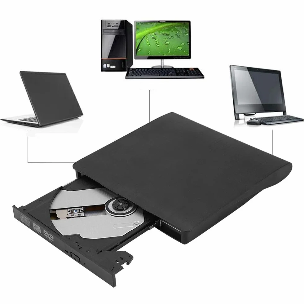 Zewnętrzny Napęd DVD/CD USB3.0, Przenośna Nagrywarka Optyczna DVD, Nagrywarka Napędu DVD USB 3.0 Odtwarzacz DVD dla/ME / 2000 / XP/VISATA / / / MAC OS8.6 itp.