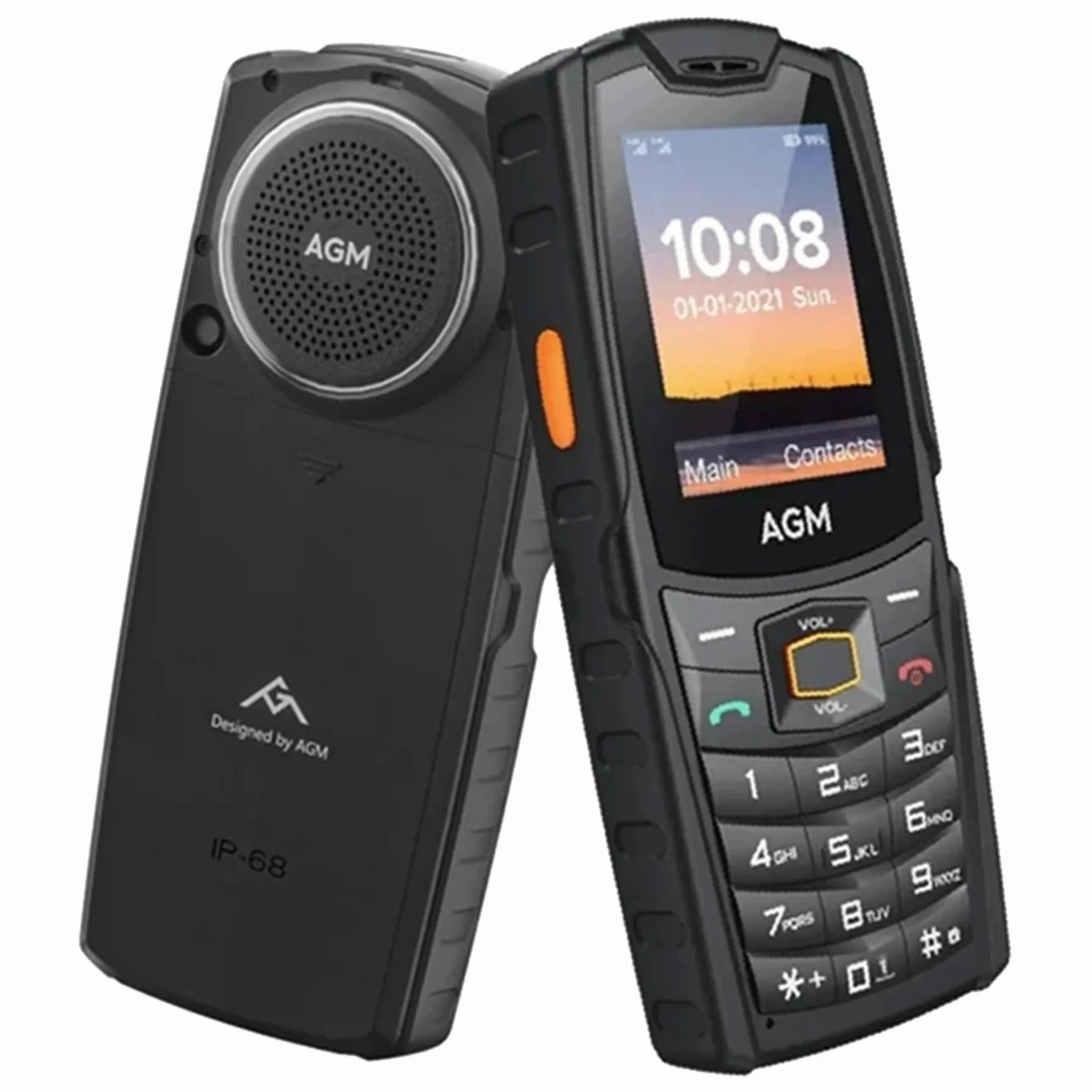 AGM M6 SE telefon komórkowy outdoorowy bez umowy, wytrzymały, kolorowy wyświetlacz 2,4", duża czcionka i duży przycisk, akumulator 1500 mAh 48 MB + 128 MB, wodoszczelny (IP68/IP69K), 4G Dual SIM