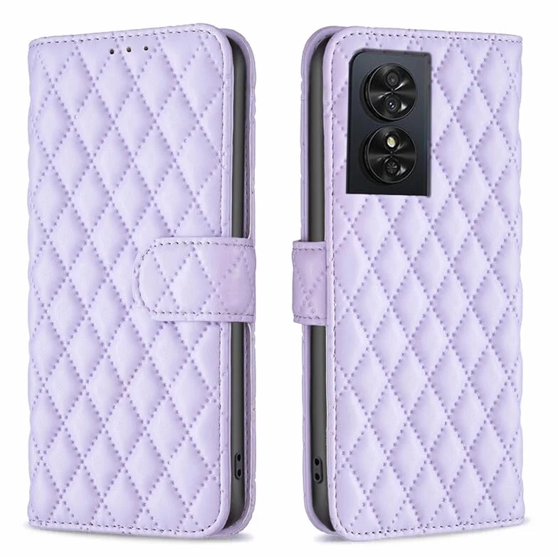Generic etui kompatybilne z Samsung Galaxy S24 FE (kolor: fioletowy) siatka stylowy skórzany portfel z klapką magnetyczne etui tył silikonowy pokrowiec