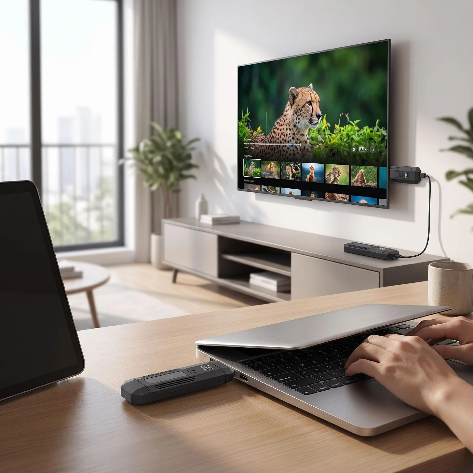 XUMIUZIY Bezprzewodowy Nadajnik i Odbiornik HDMI 50m, 1080P FHD | Dwuzakresowy, bezprzewodowy przedłużacz HDMI 2,4G/5G do przesyłania obrazu i dźwięku z laptopa/komputera/projektora/TV Boxa