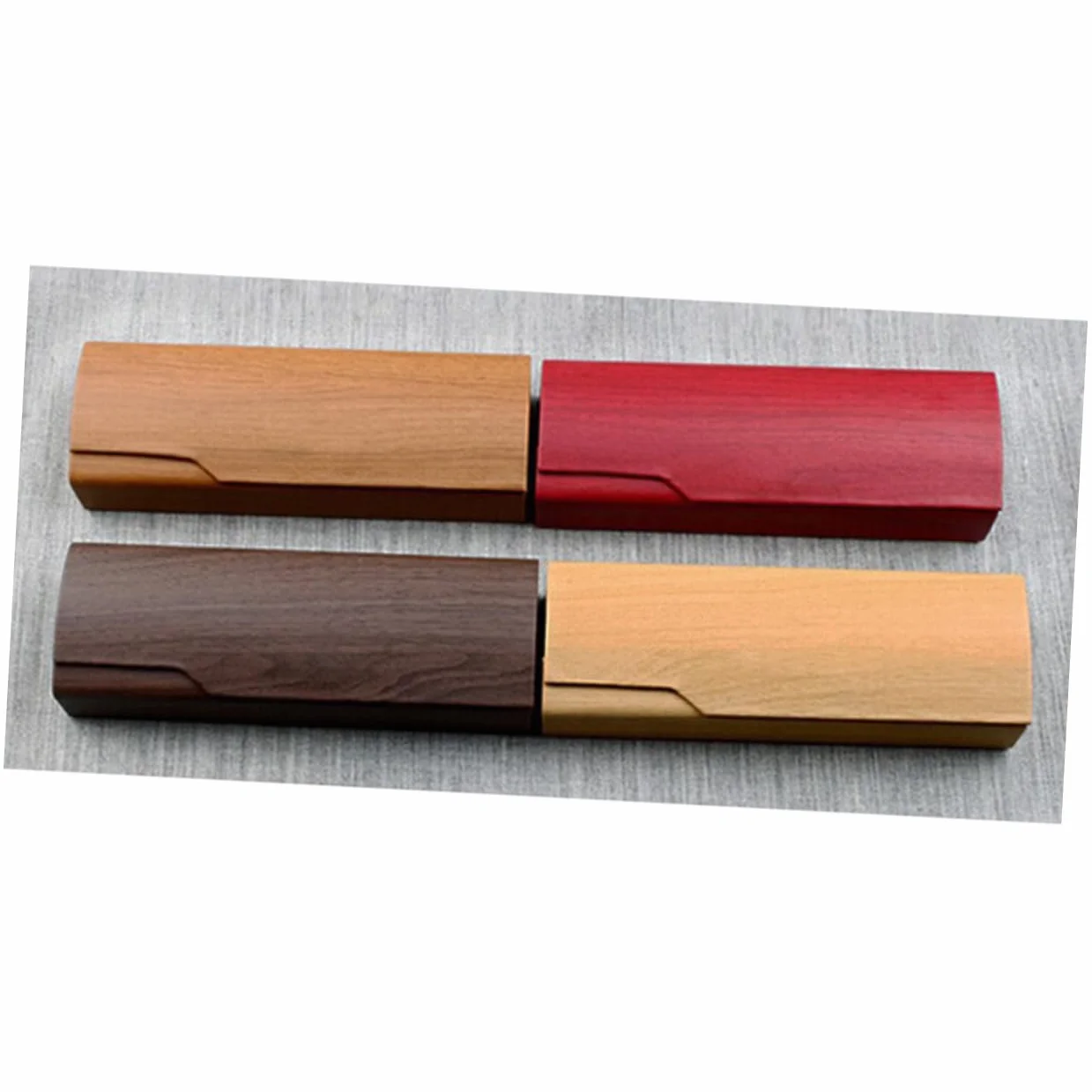 Etui na okulary, 2 sztuki etui na okulary etui na okulary drewniane etui na okulary podróżne skórzane etui na okulary przeciwsłoneczne kwadratowe/372