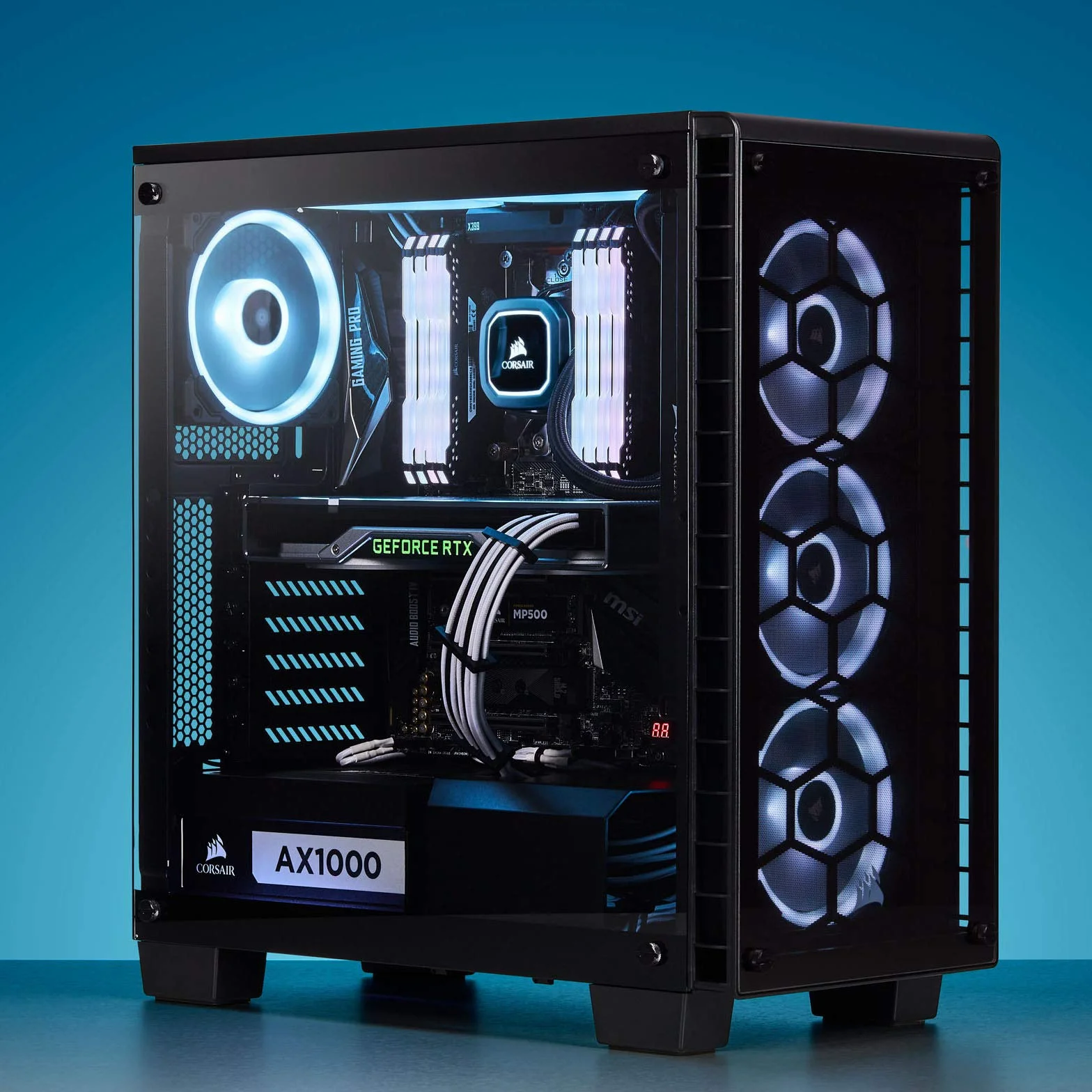 Corsair Kabel SATA z rękawem premium - SATA 6 Gb/s 30 cm, złącze 90°, niebieski