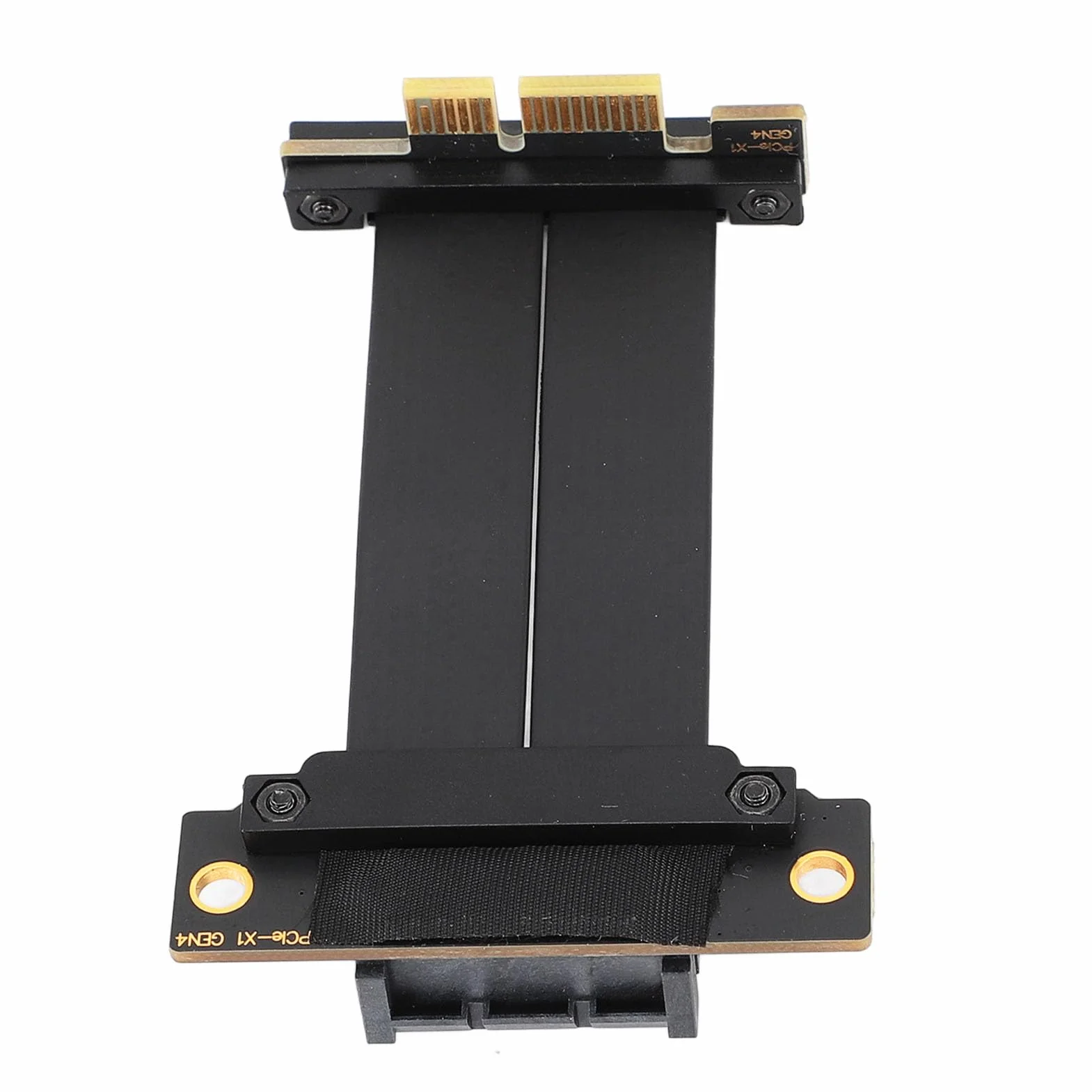 Fyearfly PCIe 4.0 X1 przedłużacz Riser Extension Kabel Straight to 90° do M.2 WiFi Firewire USB 2.5G kart dźwiękowych i dysków twardych (5 cm)