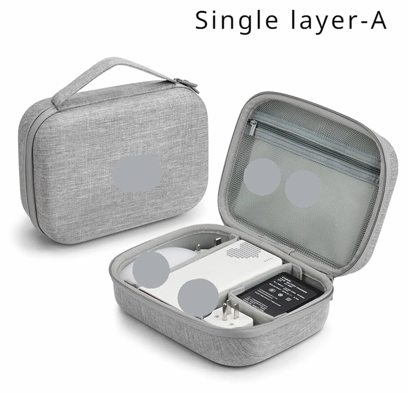 Torba na akcesoria elektroniczne, Etui na elektronikę Power Bank o dużej pojemności Cyfrowa torba podróżna paszport(Double Layer gray xl)