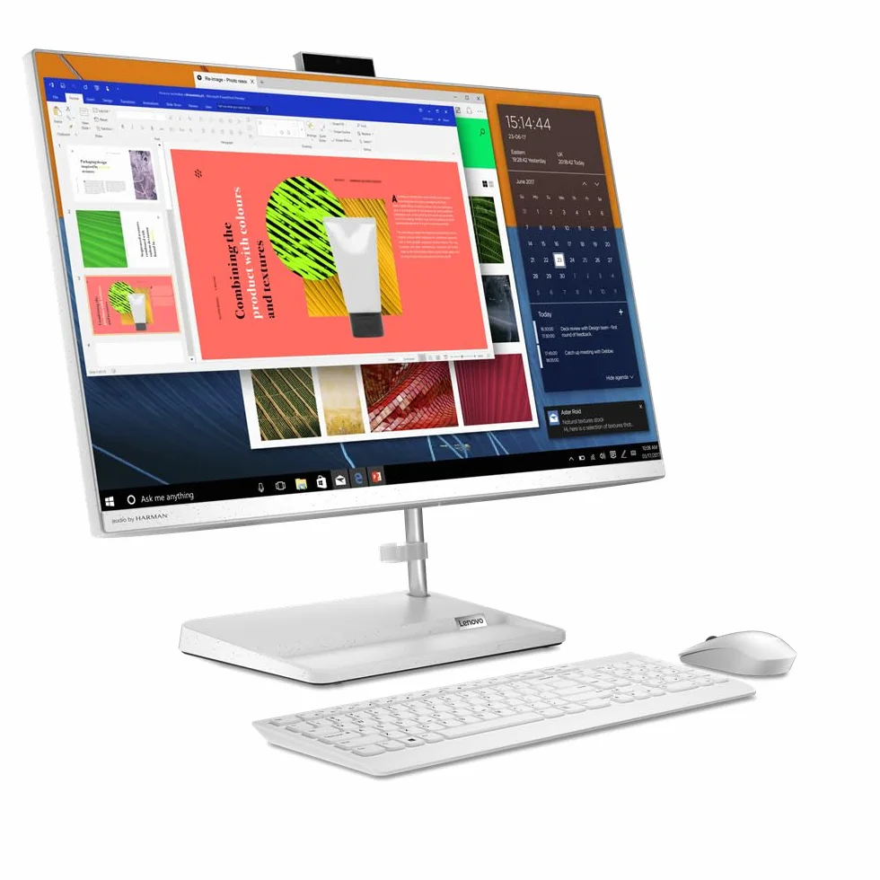 Lenovo IdeaCentre AIO 3 Komputer stacjonarny, 27" FullHD (AMD Ryzen 5 7530U, 16 GB RAM, 512 GB SSD, AMD Radeon Graphics, Windows 11 Home) Klawiatura QWERTY Hiszpański, Biały, 27 cali