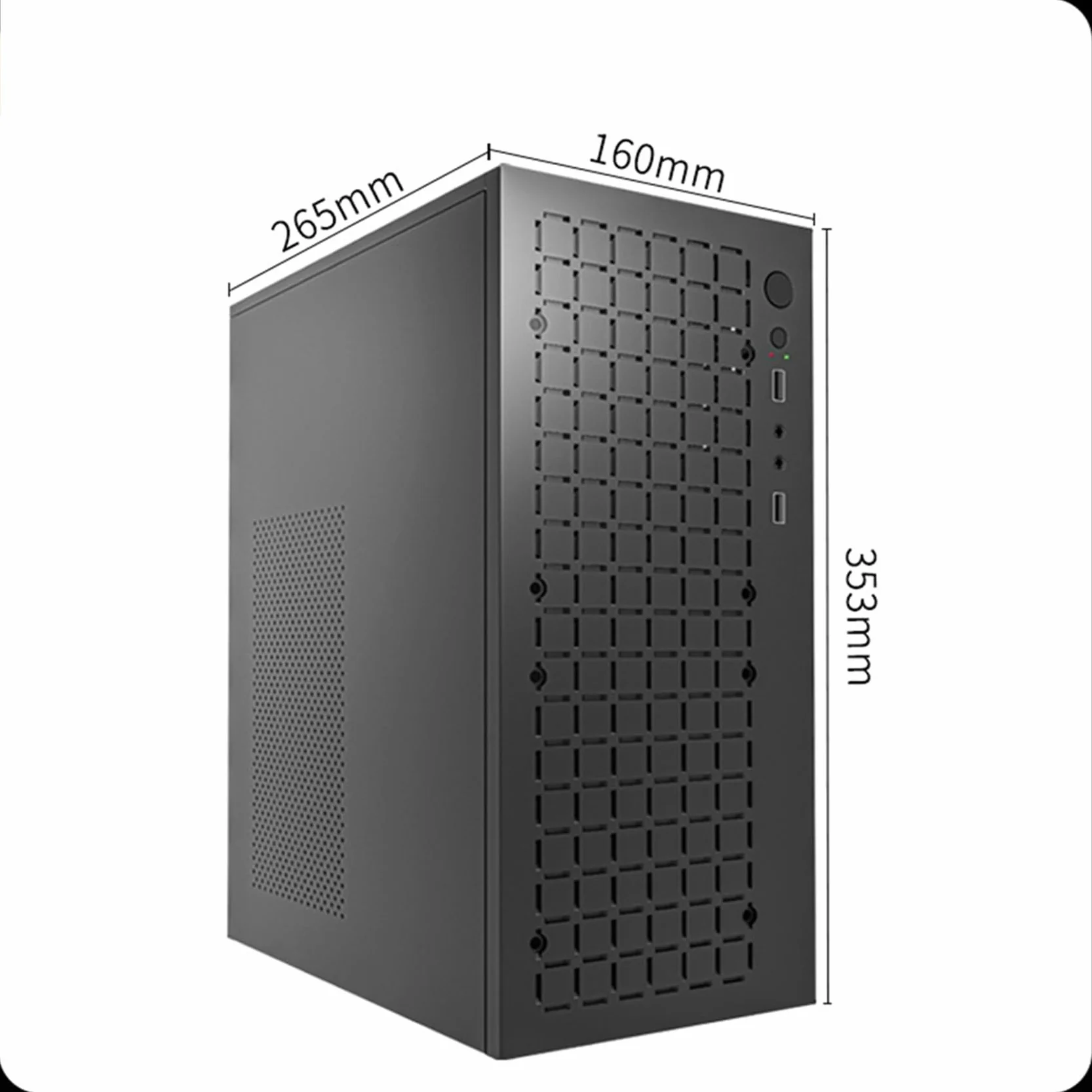 2X Obudowa Komputera MINI M-ATX/ITX Komputer PC Obudowa USB2.0 Obsługa Dysku SSD 3,5-Calowy Dysk Twardy Mini Obudowa Zasilacza