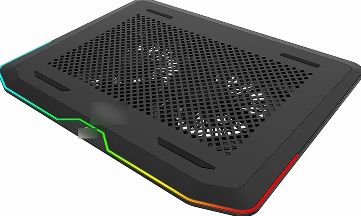 Chłodziarka do Laptopa Przenośny Podkładka Chłodząca Do Laptopa Half RGB Surround Podwójny Wspornik Wentylatora 14 Cm Podwójna Regulacja Kąta Dotyk Dla 17,3 Cala Stojak na Wentylator do Laptopa