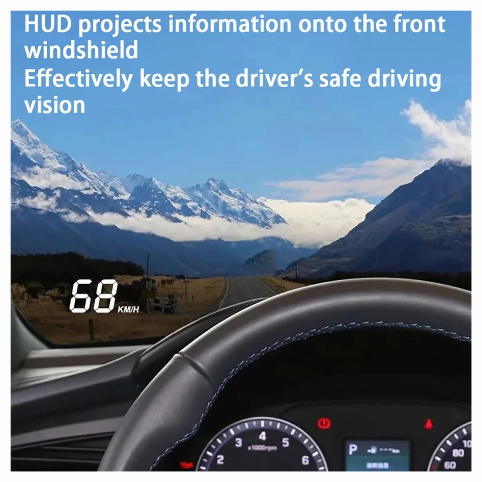 Panele Instrumentów Samochodowych Auto HUD Projektor Samochodowy Alarm Head Up Wyświetlacz Prędkościomierza Przednia Szyba(Km h rotational)