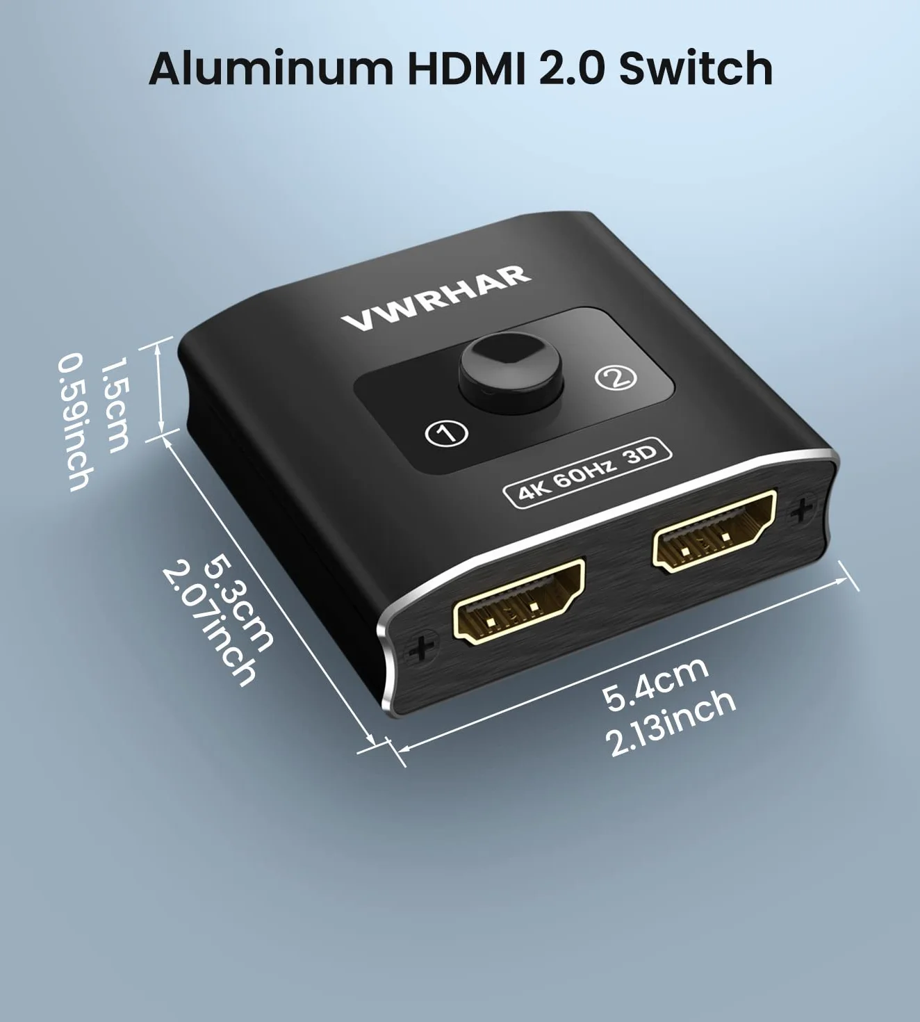 HDMI Splitter Switch 4K 60Hz Aluminum 2-in-1 1-in-2 Output 3D 1080P Dobly