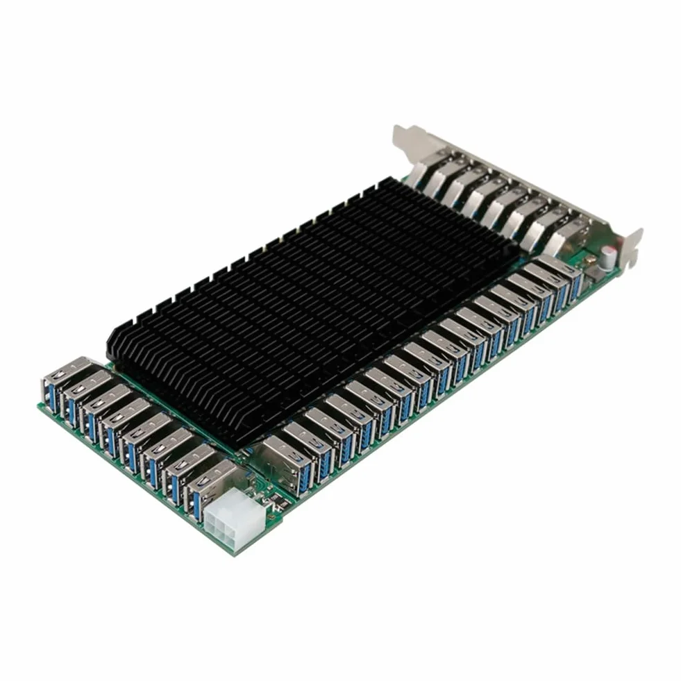 ST6101 karta adaptera USB 3.0 PCIe 5 Gb/s 8CH 32 porty PCIe2.1 X8 6Pin 160GT/S do komputerów stacjonarnych
