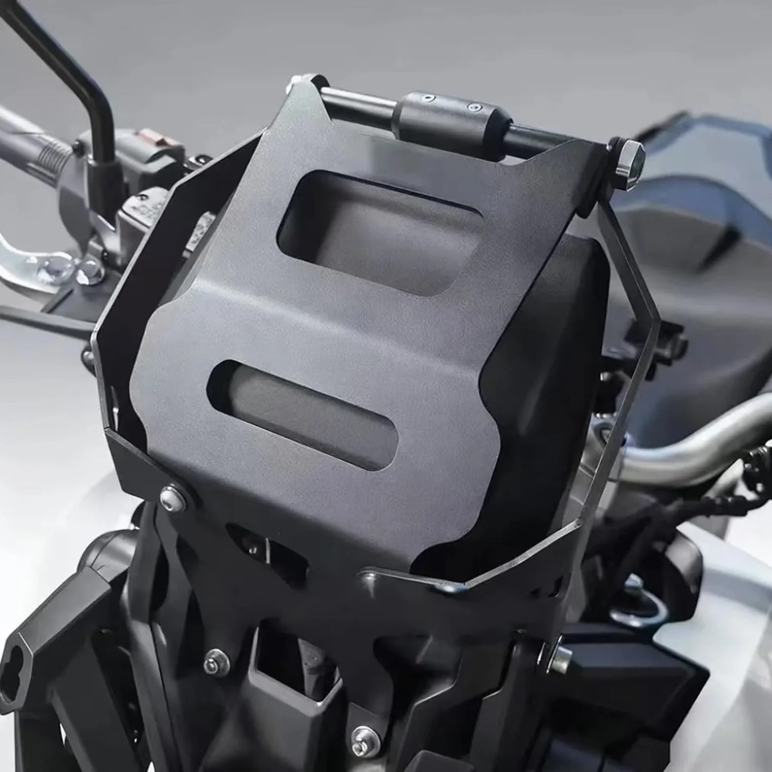 Motocyklowy uchwyt nawigacyjny GPS Uchwyt na nawigację motocyklową, czarne części, uchwyt na nawigację GPS, pasuje do Hondy XADV 750 2021-(Silver)