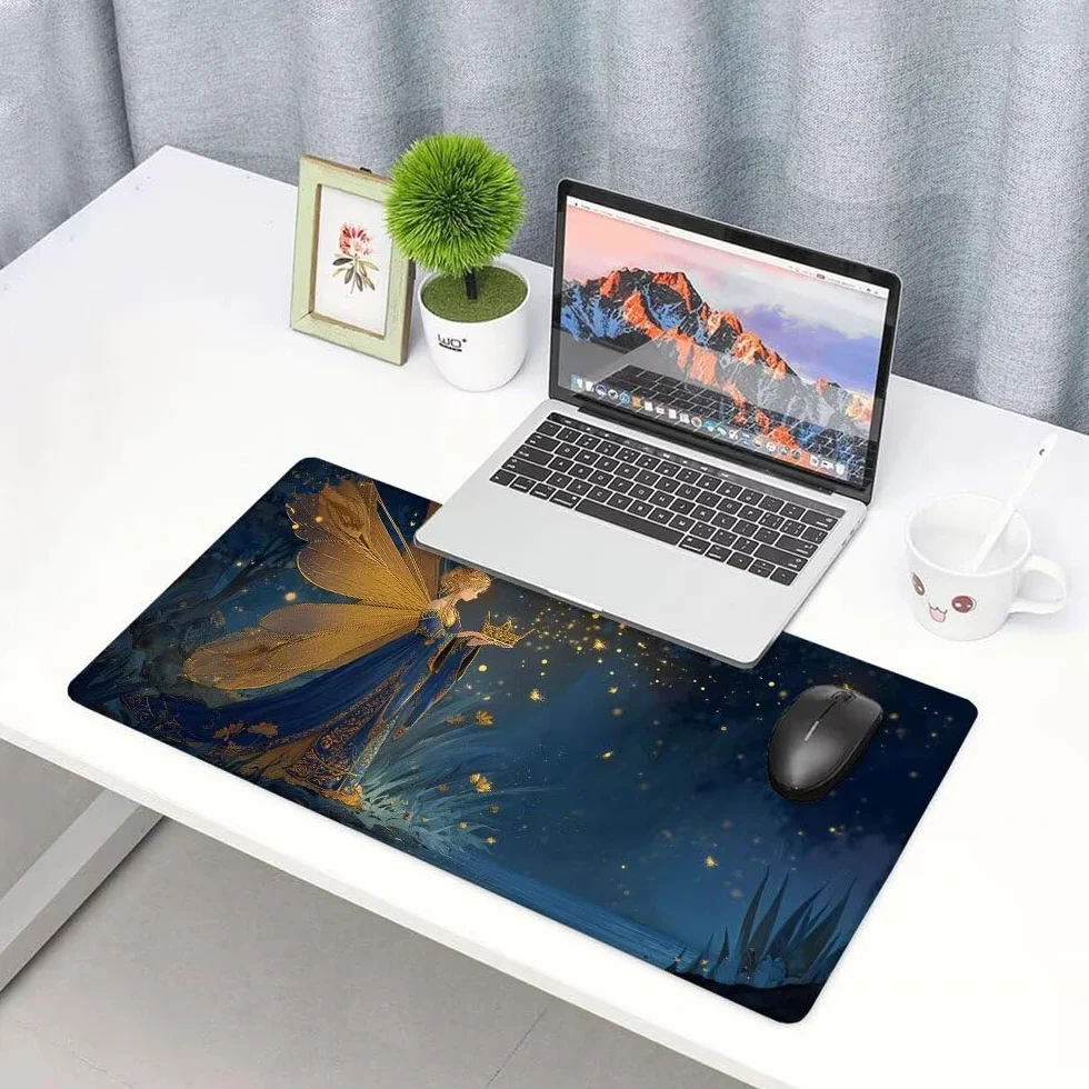 Podkładka pod mysz do gier xxl akcesoria do biurka czarny elf duża podkładka pod mysz i klawiaturę podkładka na biurko, akcesoria do gier komputerowe 1200 x 600 x 3 mm antypoślizgowa podstawa, dla