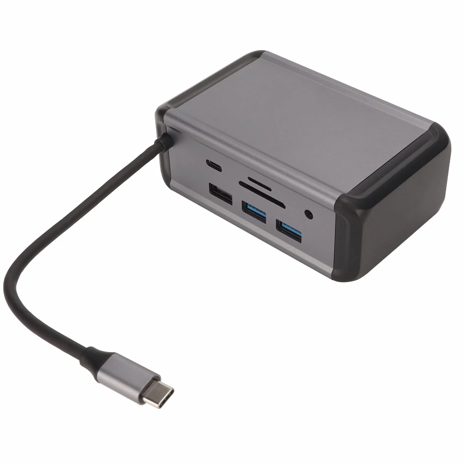 Hub 12 w 1 Typu C z obsługą 4K i funkcją Szybkiego USB 3.0 do Laptopów i Komputerów Stacjonarnych, Stop Aluminium, Szary (Szary)