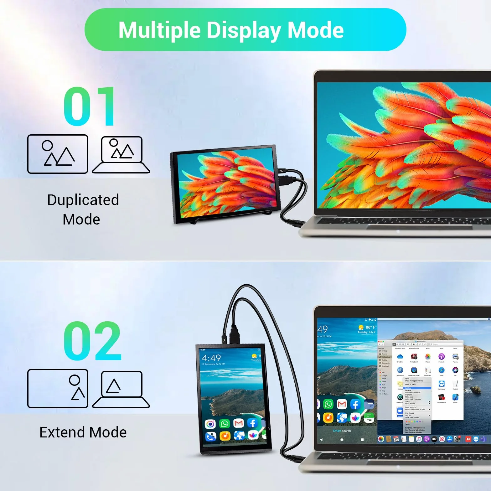 Mini monitor 8-calowy, mały ekran HDMI, rozdzielczość 1280 x 800, przenośny monitor do laptopa PC, kompatybilny z konsolami do gier Raspberry Pi