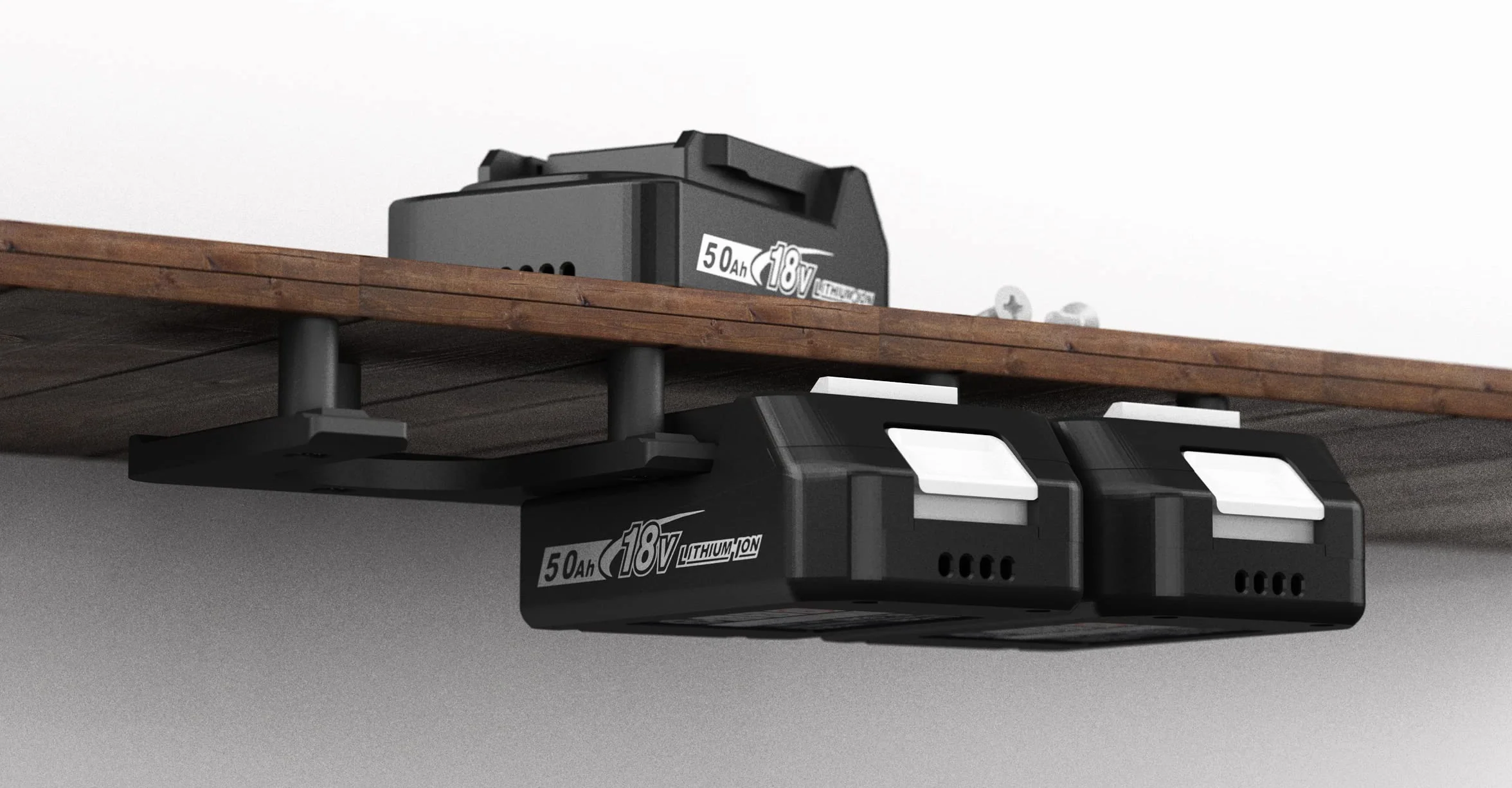 NewGround Designs Uchwyt ścienny na akumulator do Makita 18 V - 14,4 V - uchwyt na akumulator (3 baterie)