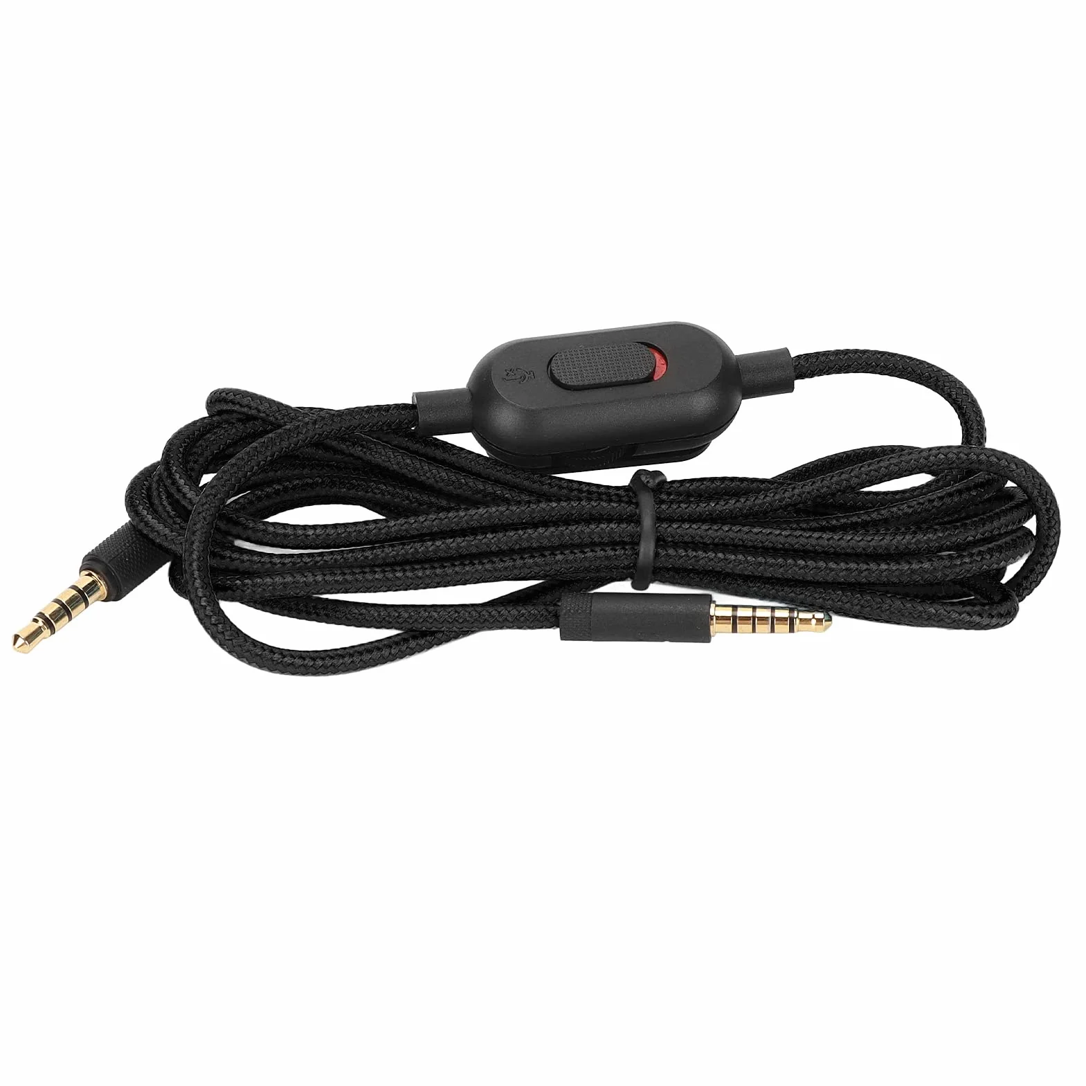 Ejoyous Kabel do słuchawek zamiennych do zestawu słuchawkowego, tkany kabel do słuchawek z regulacją głośności i wyłącznikiem wyciszającym do G Pro G Pro X G433 (czarny)