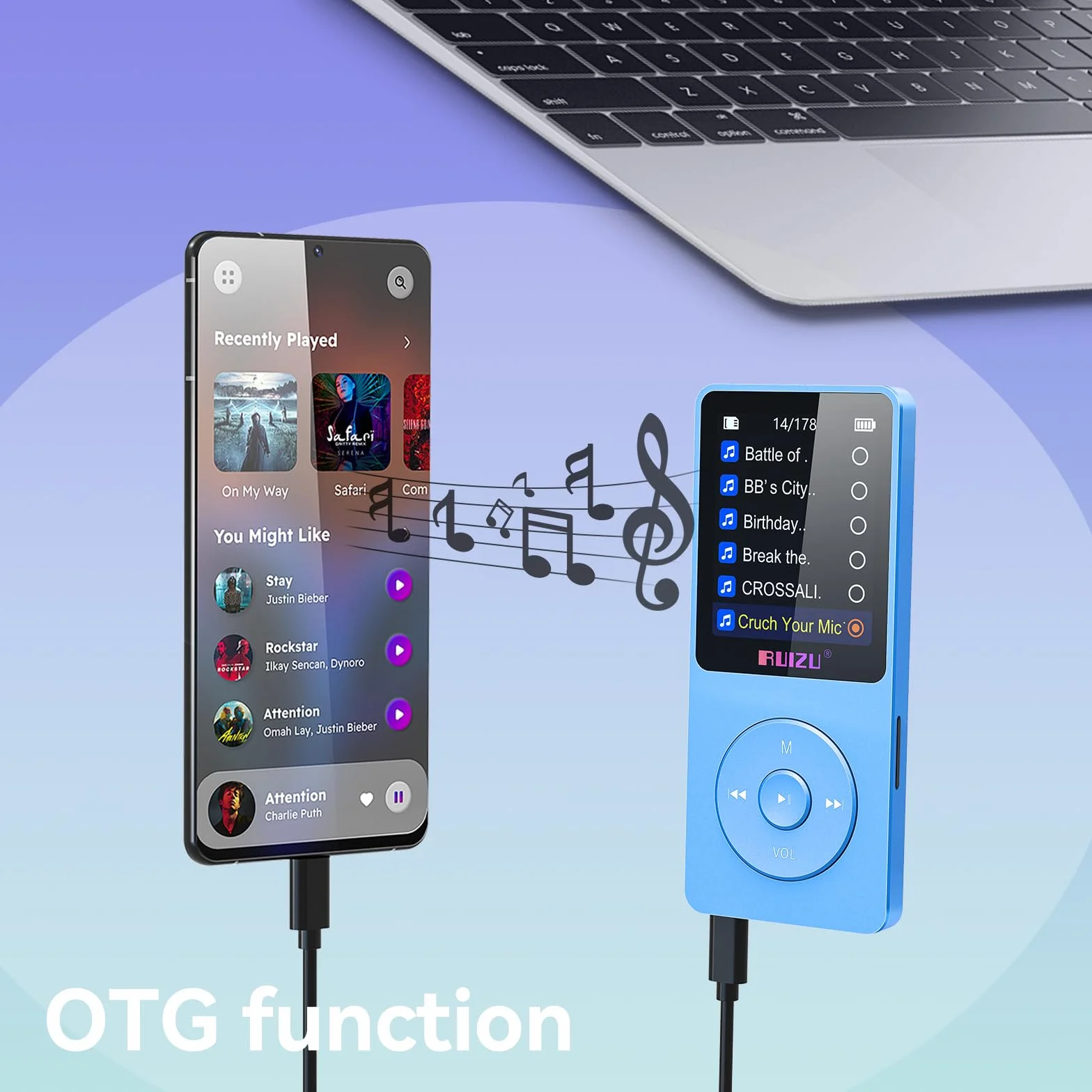 Odtwarzacz MP3 64GB z Bluetooth 5.3, super lekki (30 g), czas pracy do 80 godzin, ekran 1,8", idealny do uprawiania sportu, dla dzieci i dorosłych, obsługuje karty TF do 128 GB.