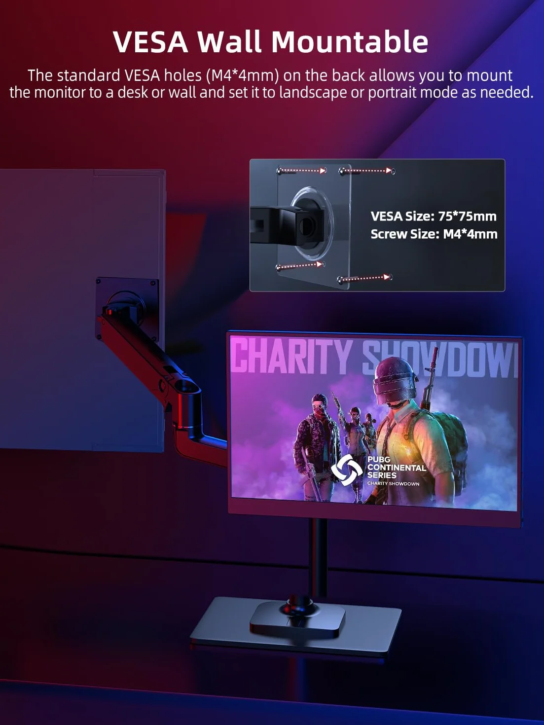 UPERFECT Przenośny Monitor Gamingowy 17,3 cala 144 Hz | Ekranem IPS FHD, Złączami Mini HDMI i USB-C; Kompatybilny z PC/Smartfonem/Laptopem/PS4/5/Switch/Xbox oraz standardem VESA