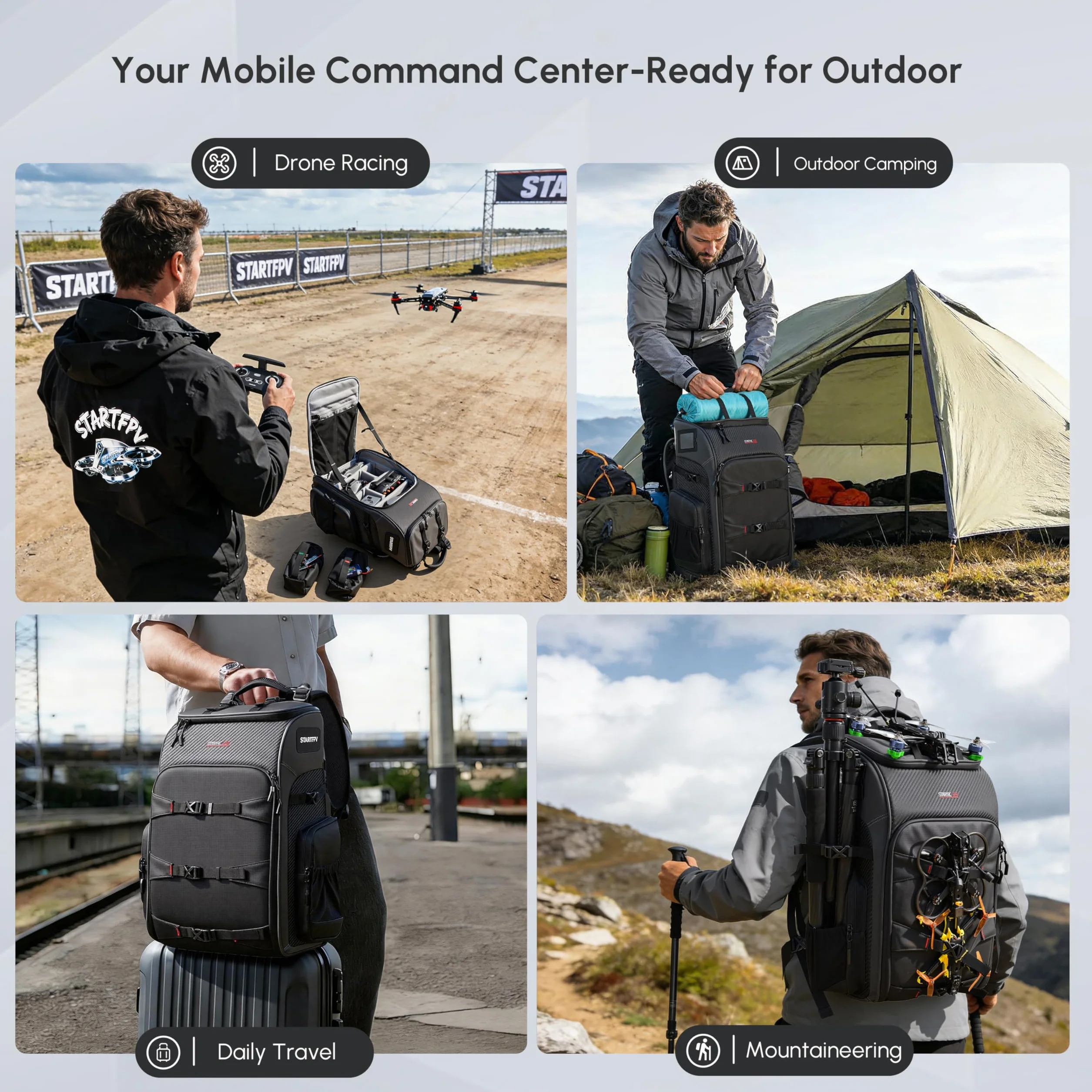 FPV plecak do dronów, profesjonalna, wodoszczelna torba na ramię do quadcopterów FPV Racing Quadcopter/okularów FPV/DJI Avata/FPV akcesoria, torba na aparat DIY 40 l