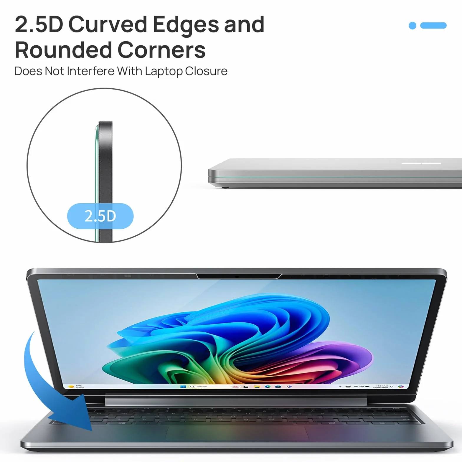 Gerutek [2 sztuki Ochraniacza Ekranu do Microsoft Surface Laptop 7 13,8" (AIPC 2024), 9H, ultra przezroczysty, odporny na zarysowania, bez pęcherzyków, szkło hartowane do laptopa Surface 7 13,8"