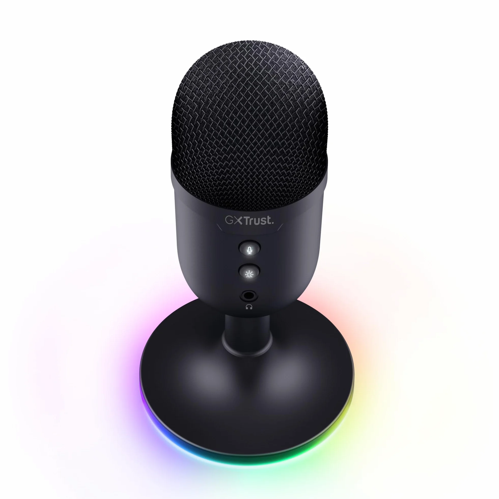 GXTrust 236 Yami Mikrofon Pojemnościowy USB do Podcastów Twitch Discord ASMR Youtube Playstation 5, Mikrofon do Gier z Kardioidalnym Wzorem Nagrywania, Podświetlenie RGB, Czarny