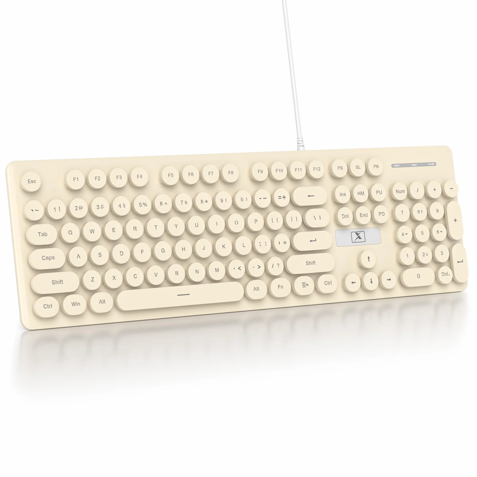 Podświetlana klawiatura PC, podświetlane klawiatury z podświetleniem LED z uroczymi okrągłymi klawiszami, 104 klawisze pełnowymiarowa klawiatura USB do PC/Win/Mac/laptopa QWERTY Amerykańska