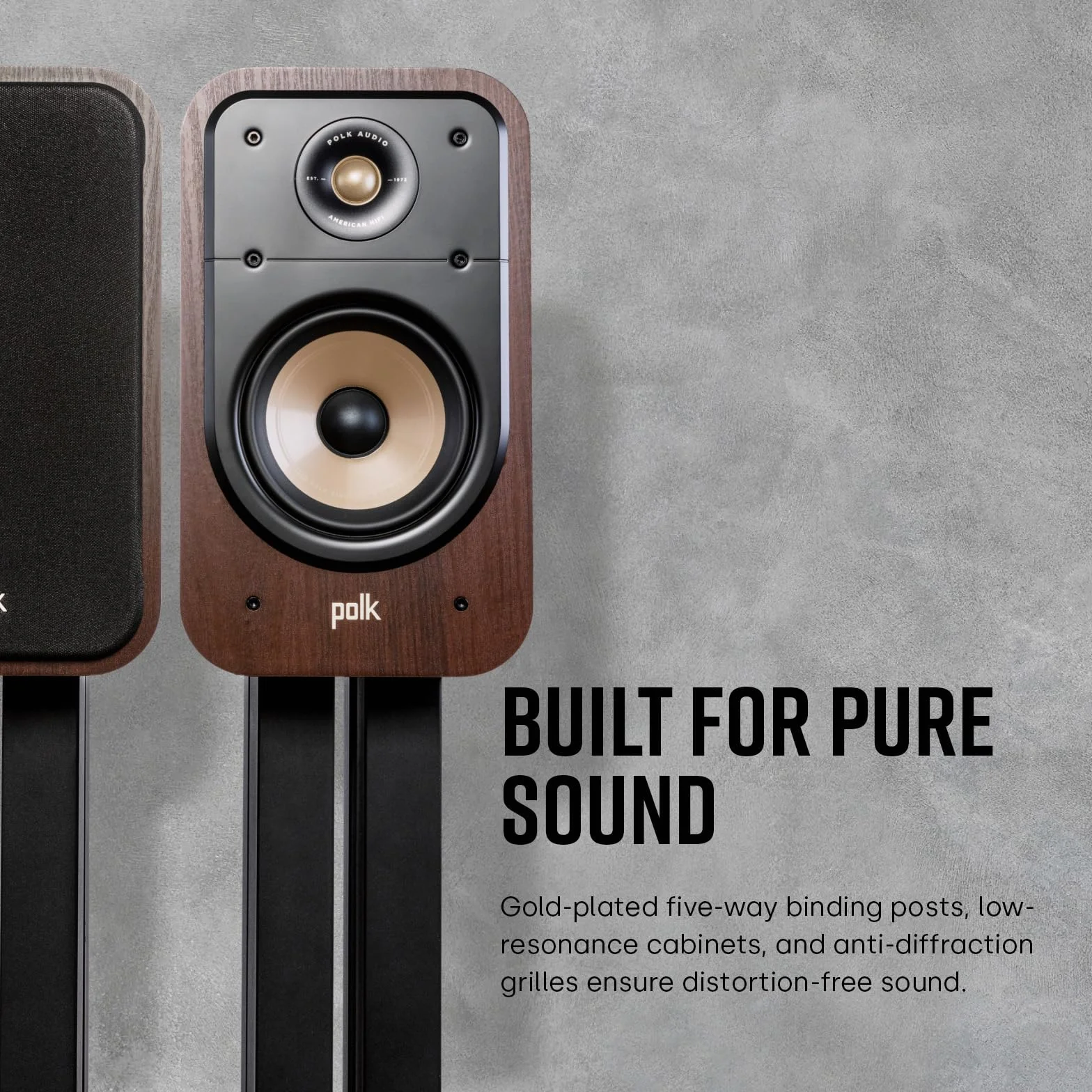 POLK AUDIO Signature Elite ES20 głośniki do regału na książki, głośników stereo, głośników Hi-Fi, certyfikat Hi-Res, kompatybilne z Dolby Atmos i DTS: X (para 2 szt.) - czarne