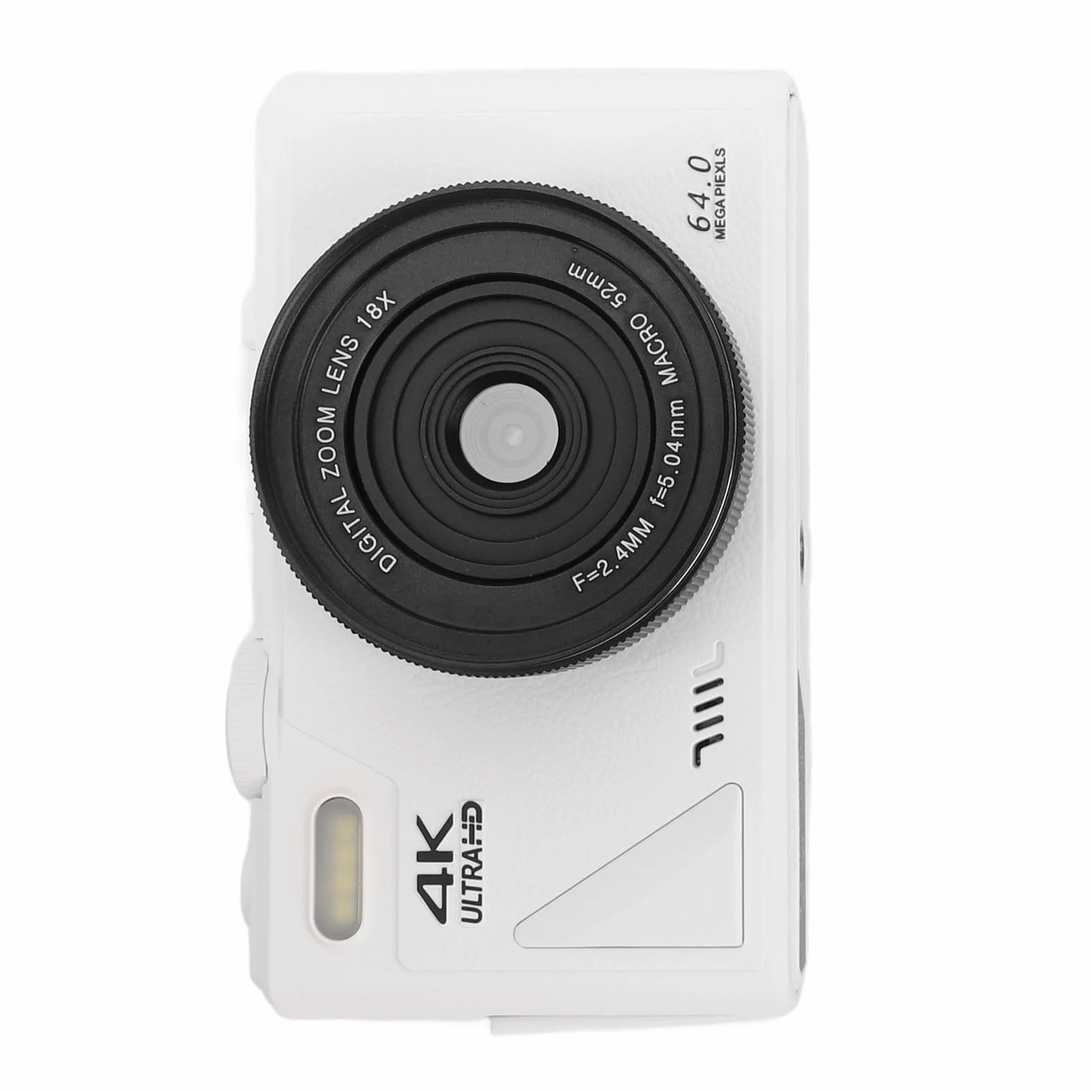 Aparat Cyfrowy 64 MP, Aparat Cyfrowy 4K, Składany Ekran, Wideo 4K, Zoom 18X, Akumulator, z 3-calowym Odchylanym Ekranem, Idealny świąteczny z łącznością USB dla (WHITE)