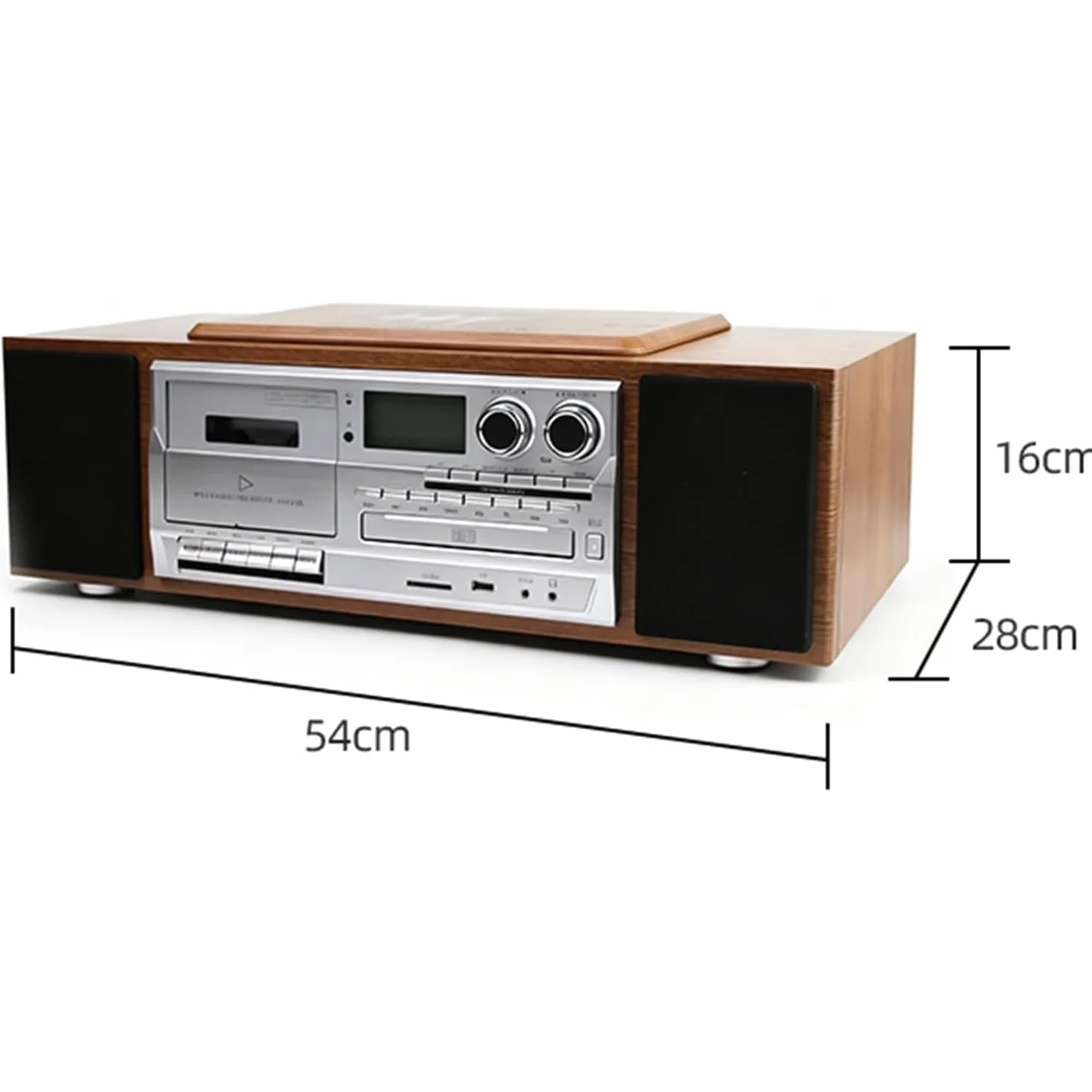 Odtwarzacz CD z Bluetooth, biurkowy odtwarzacz CD z głośnikami, wyświetlacz LCD, tryb USB/Bluetooth/AUX, wbudowane podwójne głośniki, dekoracja domu, korytarza, biura