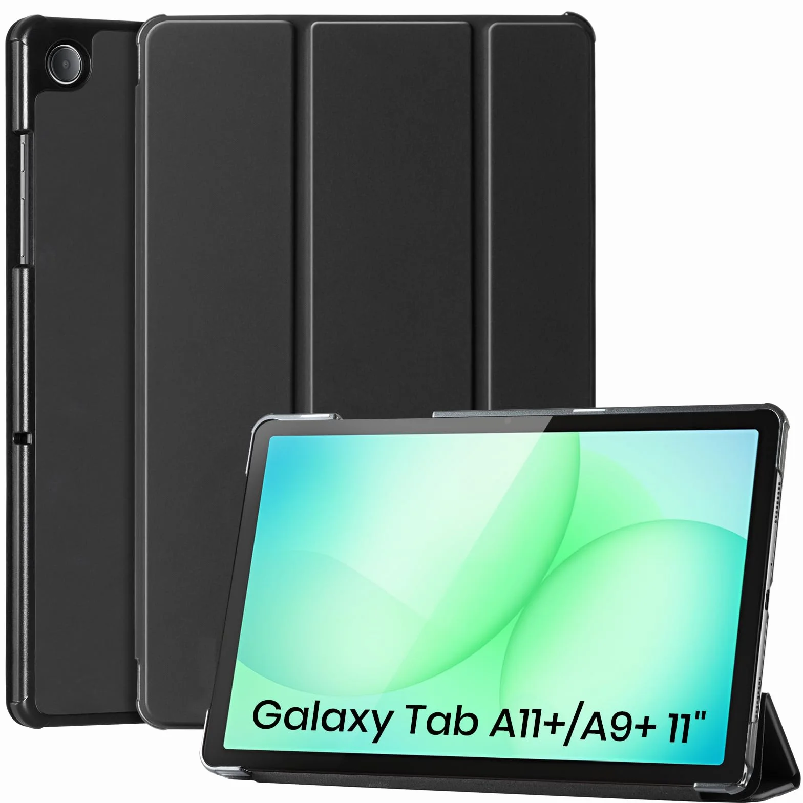 CoBak Etui Case do 11-calowego Samsunga Galaxy Tab A9 +/ A9 Plus 2023, wiele kątów widzenia, całkowicie nowe inteligentne etui ze skóry PU z funkcją automatycznego uśpienia (czarne)