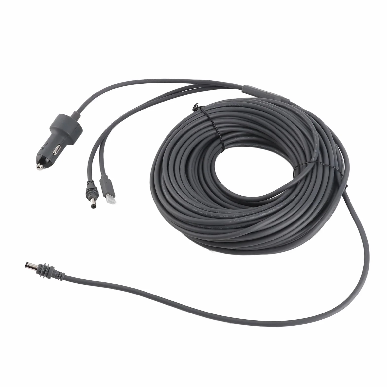 Generic Kabel Zasilający 3 W 1, Wtyk Męski DC na USB C PD 100 W Adapter do ładowarki Samochodowej, Przewód ładujący 18AWG do Mini urządzeń Satelitarnych (#6)