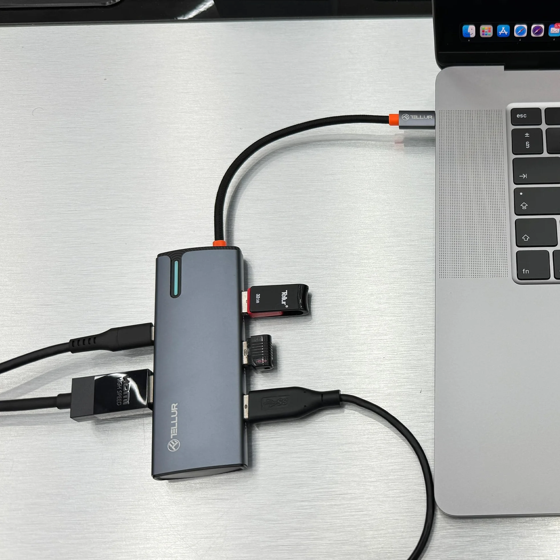 Tellur Hub USB-C, PD 3.0 100 W, HDMI, 3X USB 3.0