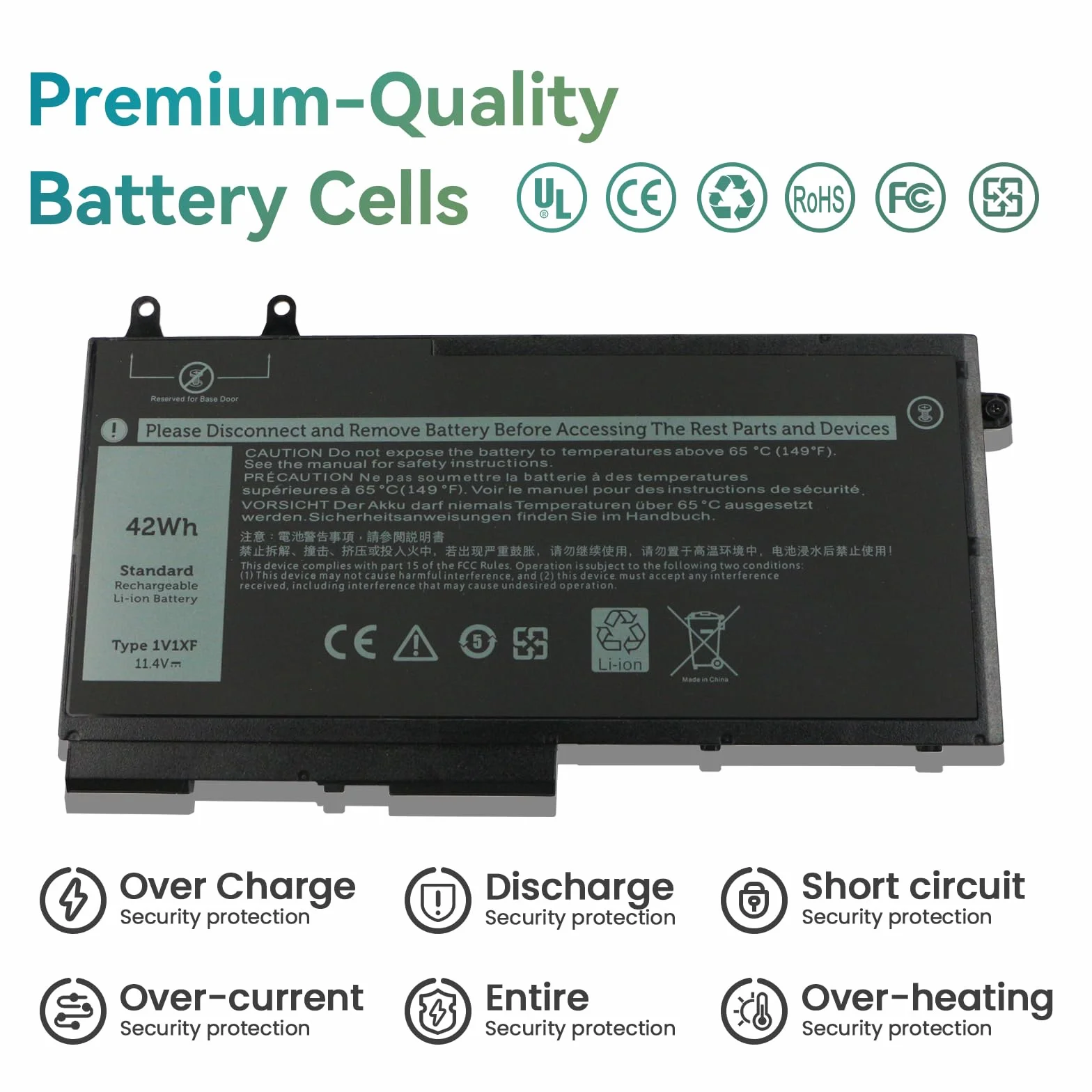 K KKYUER 42Wh 1V1XF Bateria do Dell Latitude 5400 5500 E5400 E5500 Inspiron 7590 7591 2n1 2-in-1 Precision 3540 M3540 Mobile Workstation Series P84F P98G P80F R8D7N 49HG8 H82T6 K7C4H TNT6H W8GMW