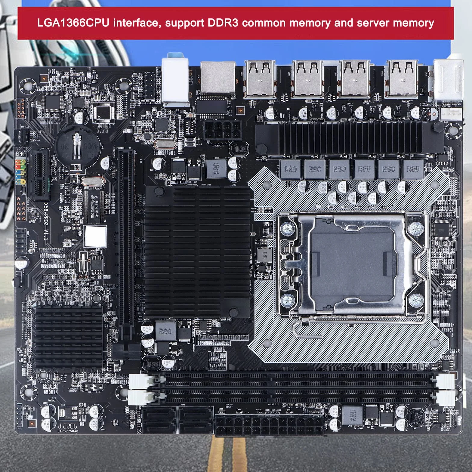 X58 PC Płyta Główna dla 2 DDR3 LGA 1366 Pinów Płyta Główna do Gier Obsługa Pamięci ECC USB2.0 SATA Port PCB Płyta Główna do Komputera Stacjonarnego